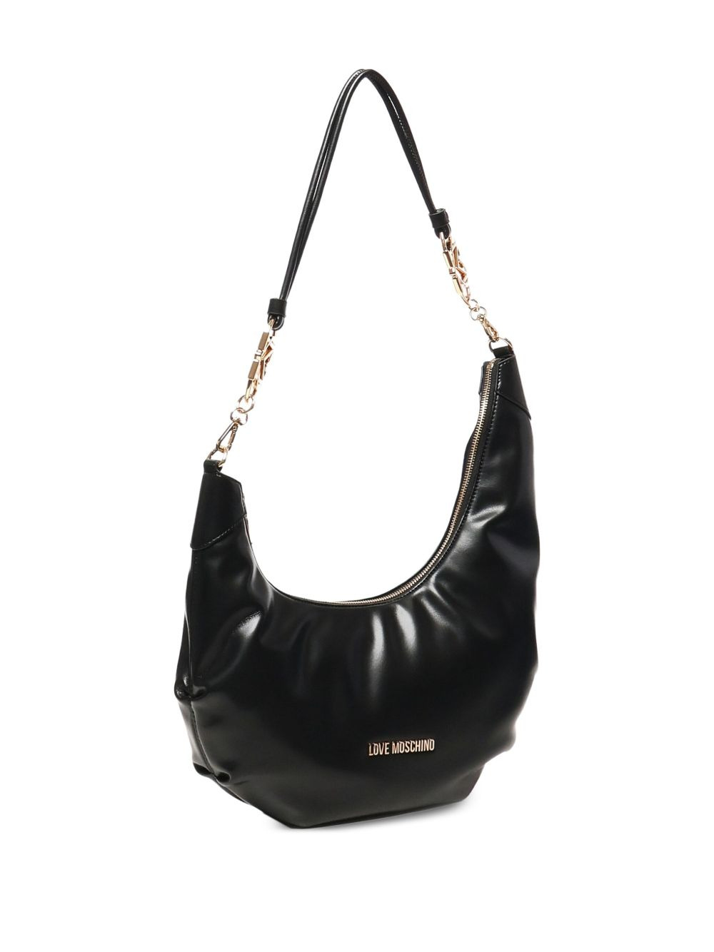 chain-detail crescent shoulder bag - 3