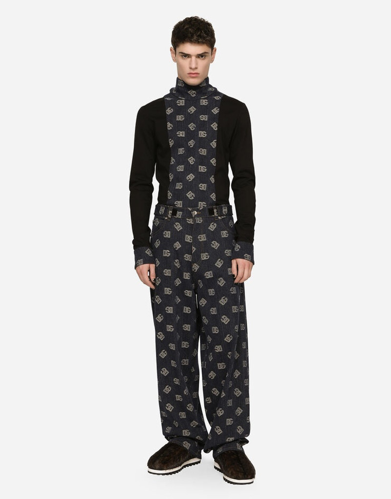 High-necked T-shirt with jacquard DG details 4