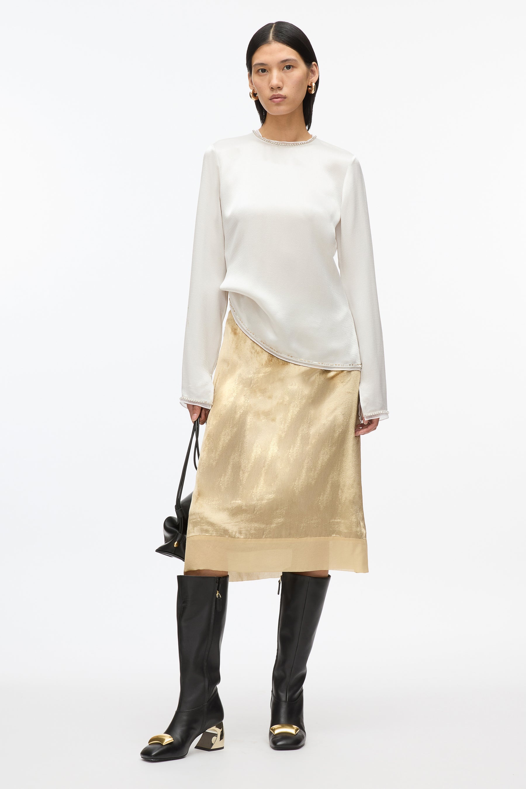 Satin Top With Crystal Embellishment - 2