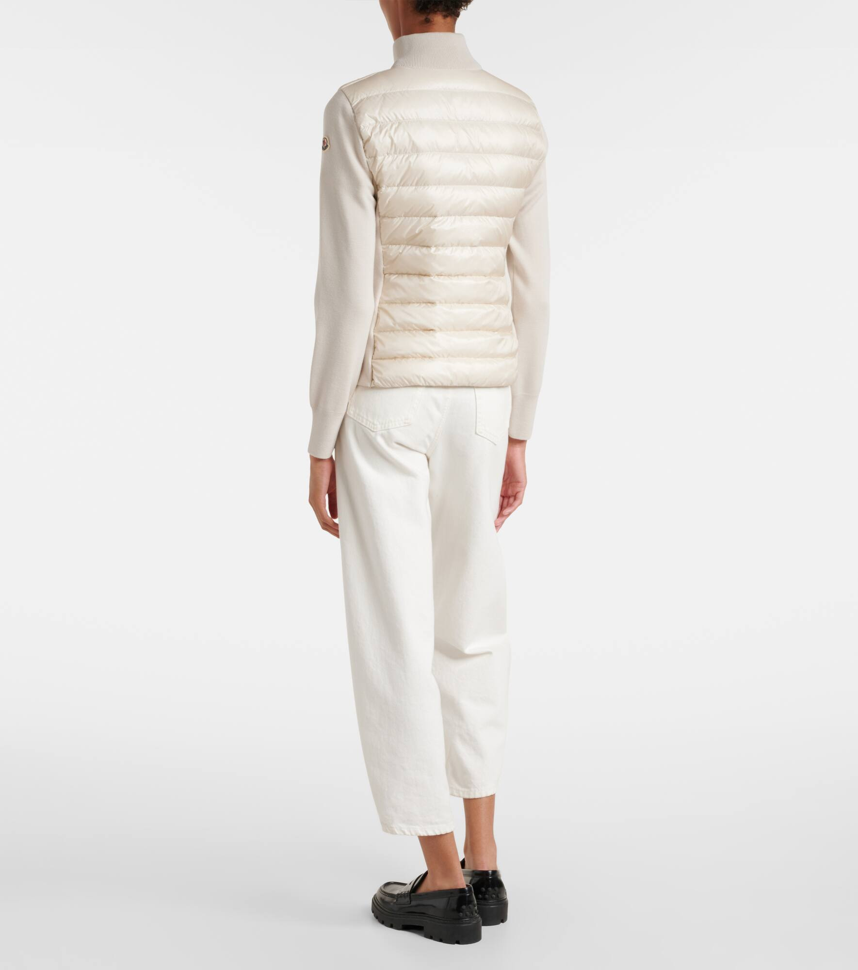 Down-paneled virgin wool cardigan - 3