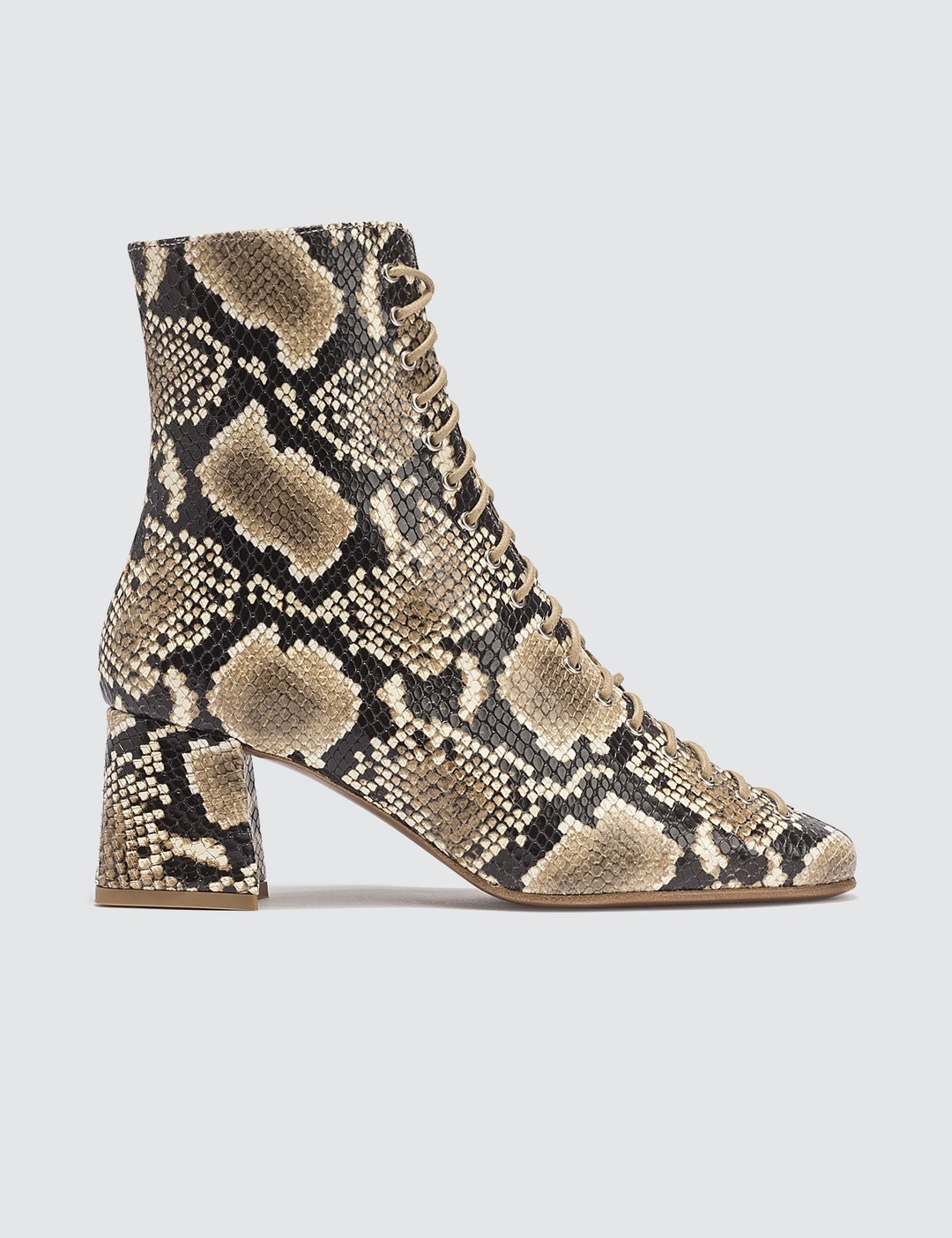 BECCA SNAKE PRINT LEATHER BOOTS - 1