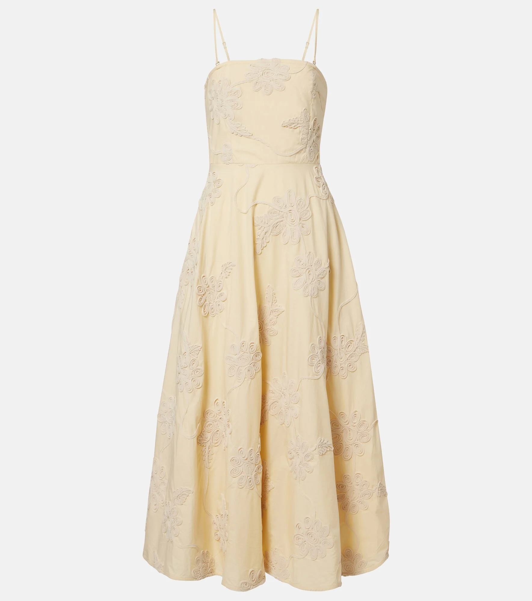 Embroidered cotton midi dress - 1