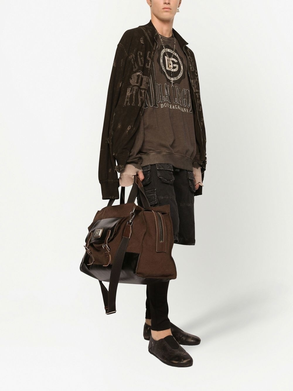 logo ripped zip-up sweatshirt - 2