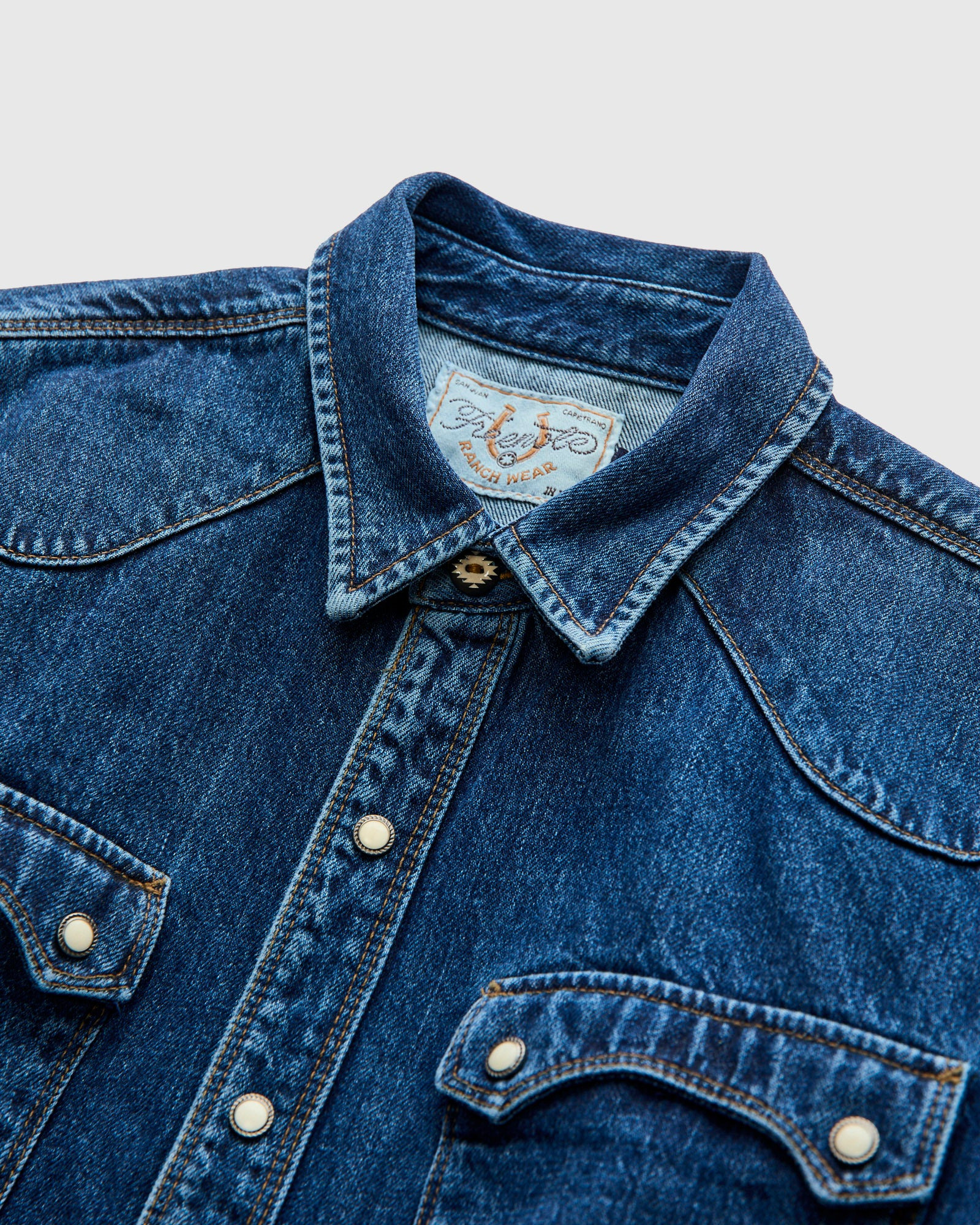 11oz Modern Western Shirt in Stonewash Indigo - 3