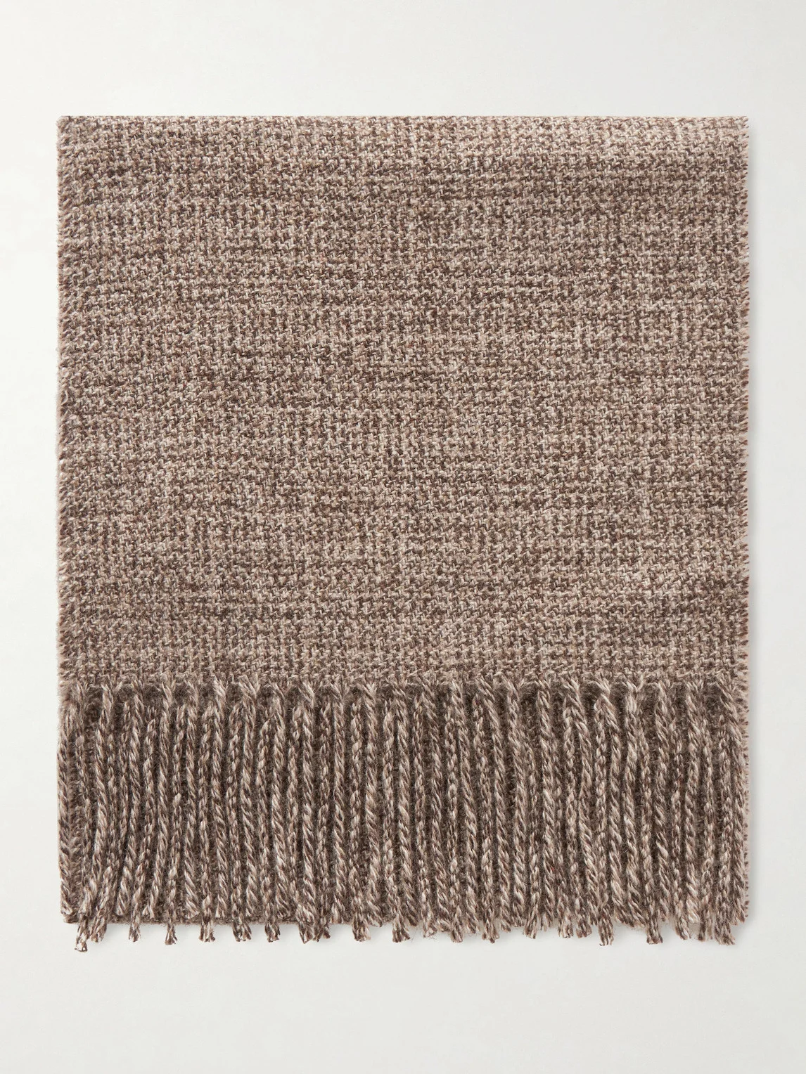 Fringed Cashmere-Tweed Scarf - 1