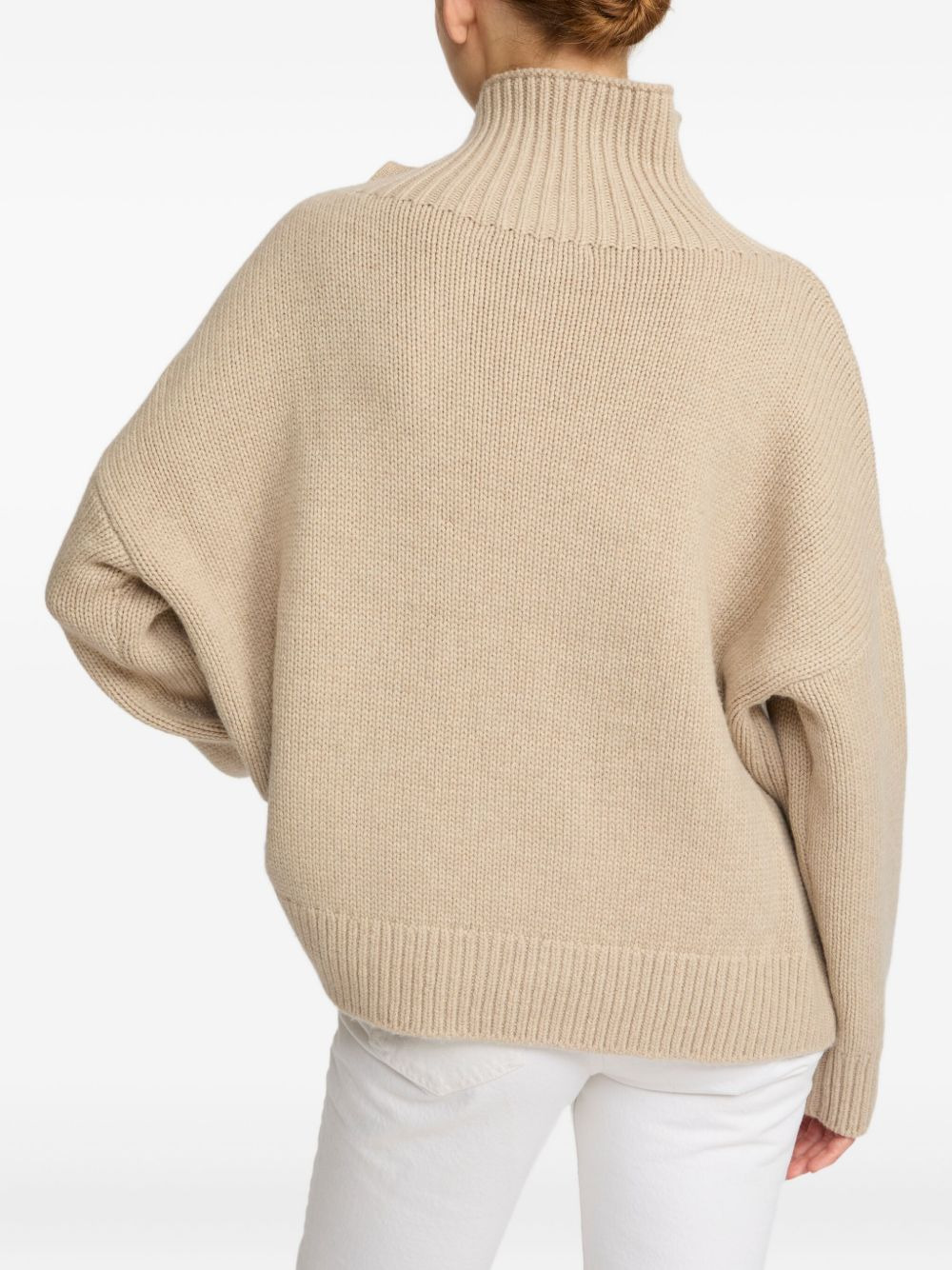 high-neck button-detail sweater - 3