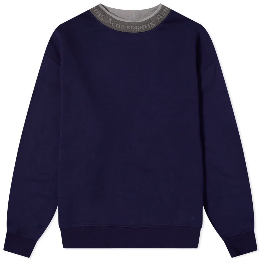 Acne Studios Fulton Reverse Logo Rib Crew Sweat - 1