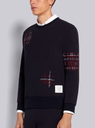 Thom Browne Navy Cotton Loopback Crew Neck Sweatshirt outlook