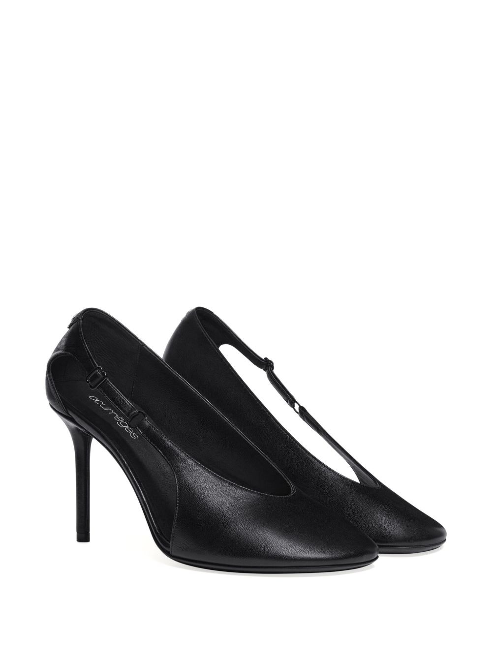 100mm Oblique leather pumps - 2