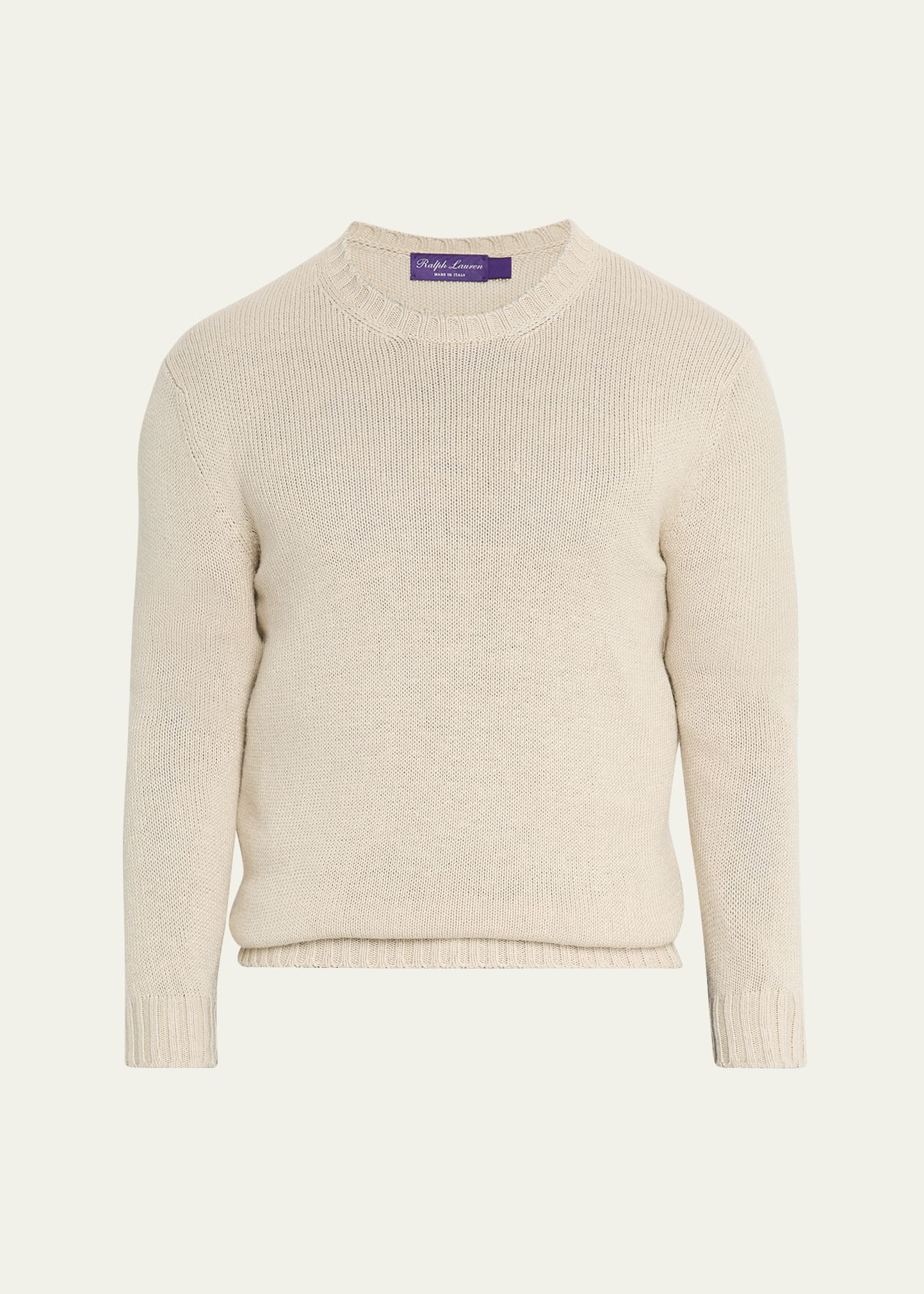 Men's Silk and Linen Knit Crewneck Sweater - 1