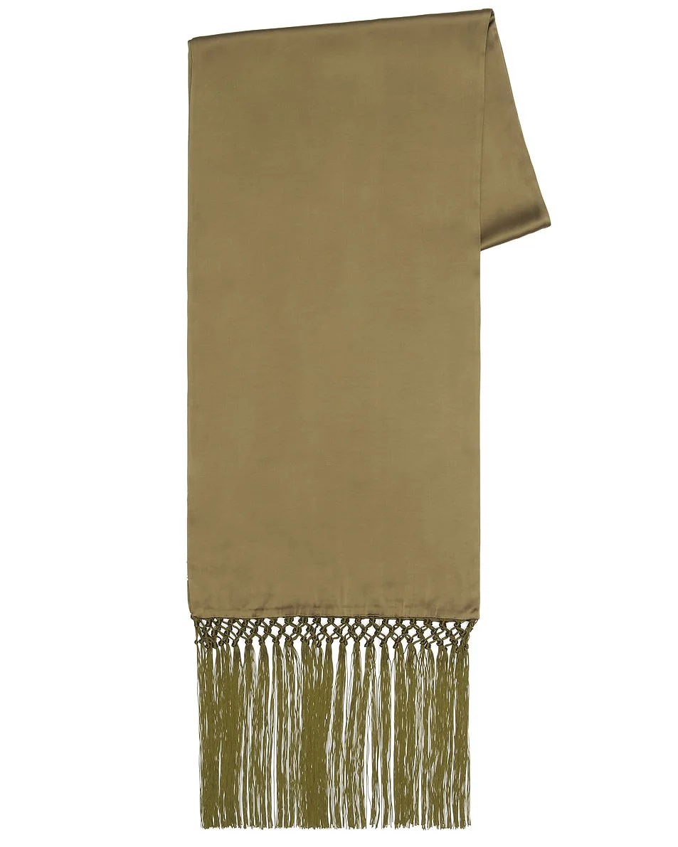 Satin Scarf Tie With Tassels - 1