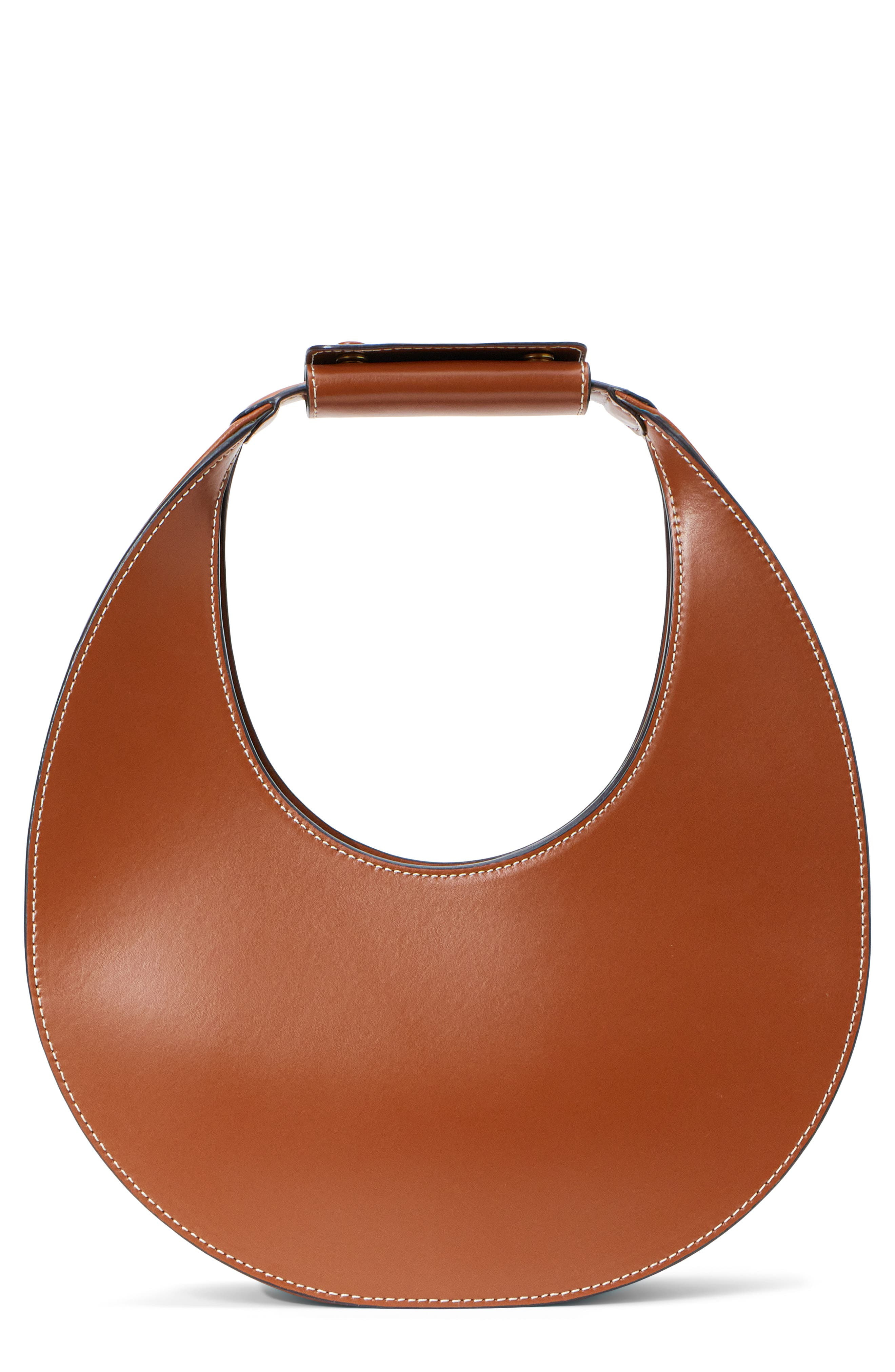 STAUD Moon Leather Top Handle Tote in Tan at Nordstrom - 1