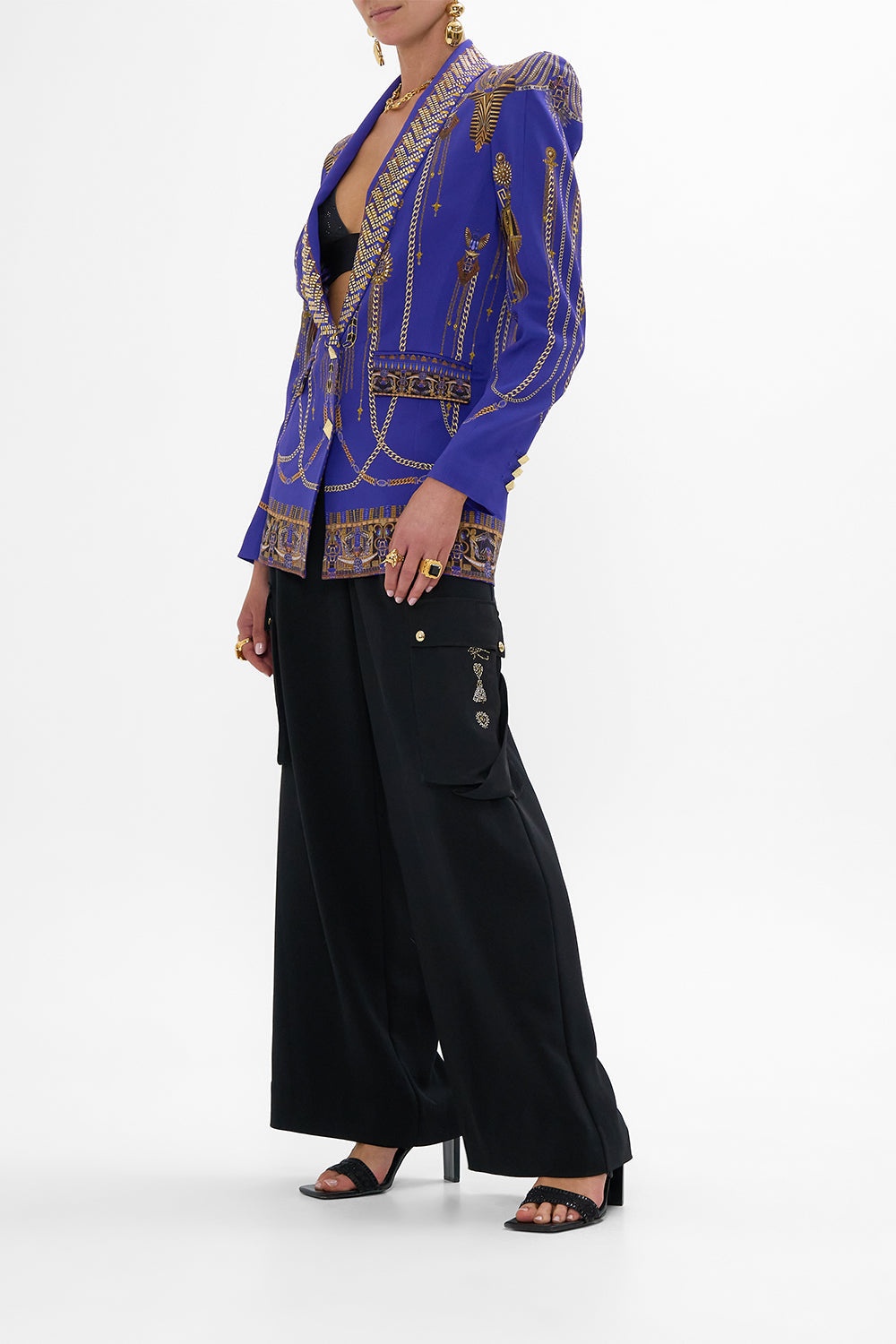 PEAKED SHOULDER BLAZER - 4