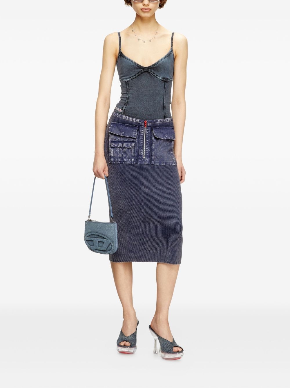 M-Merin ribbed zip-front skirt - 2