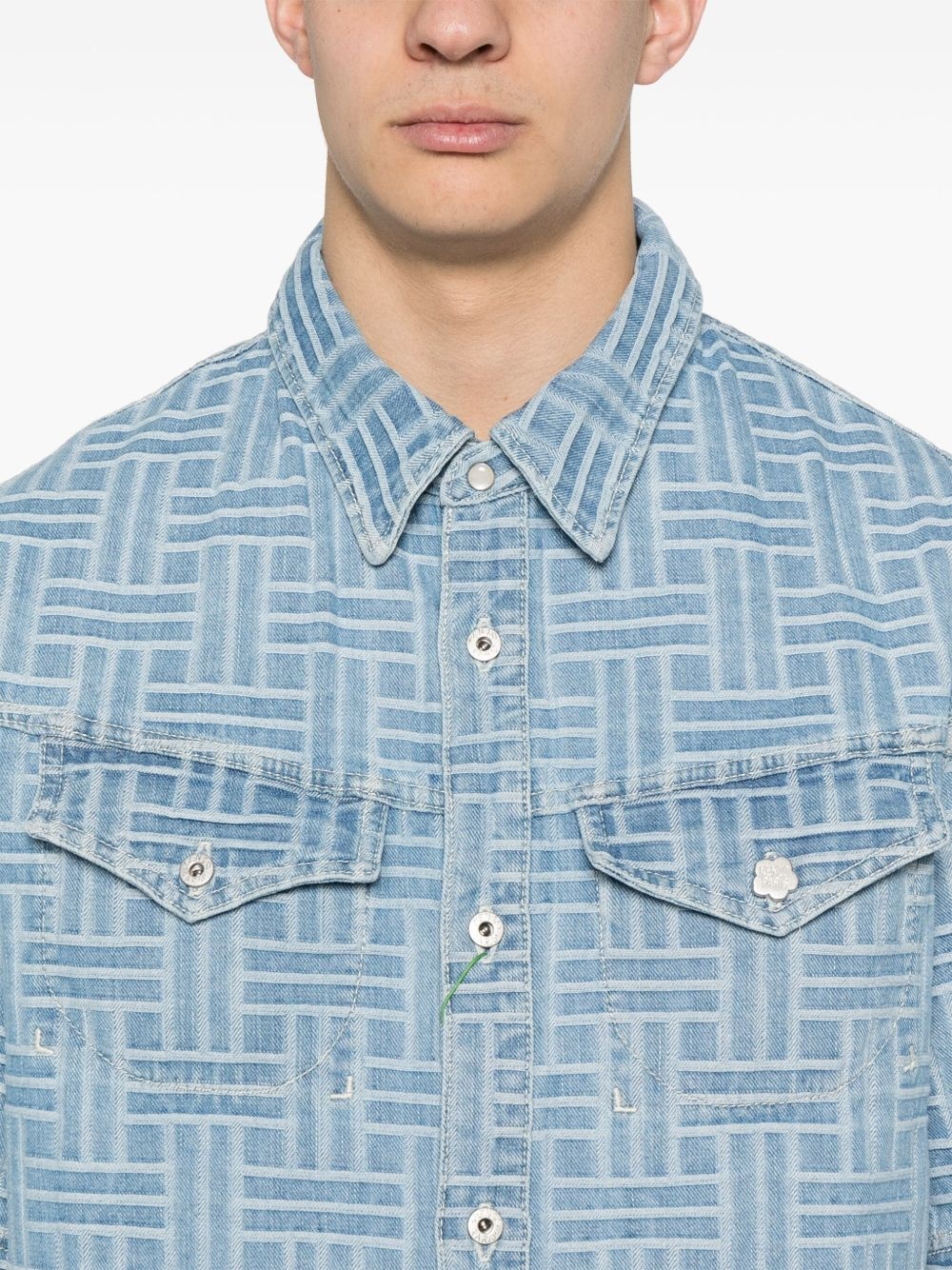 weave denim shirt - 5