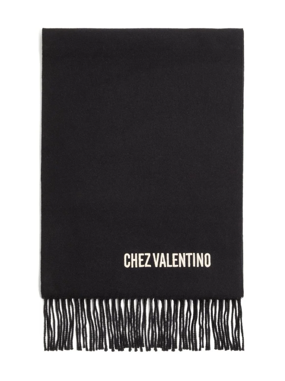 Chez-embroidery fringed scarf - 1