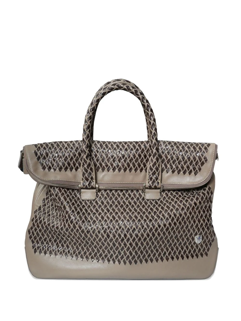 calfskin-alligator leather tote bag - 1