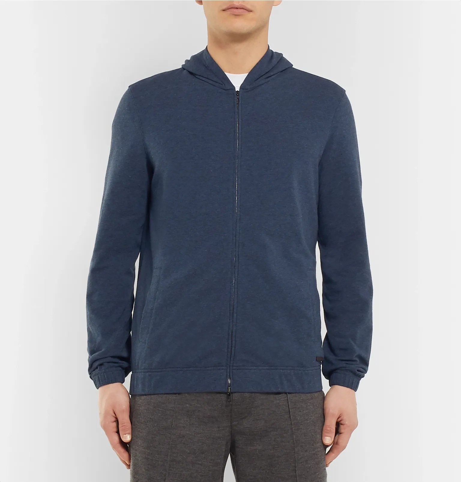 Loopback Stretch-Cotton Jersey Zip-Up Hoodie - 10