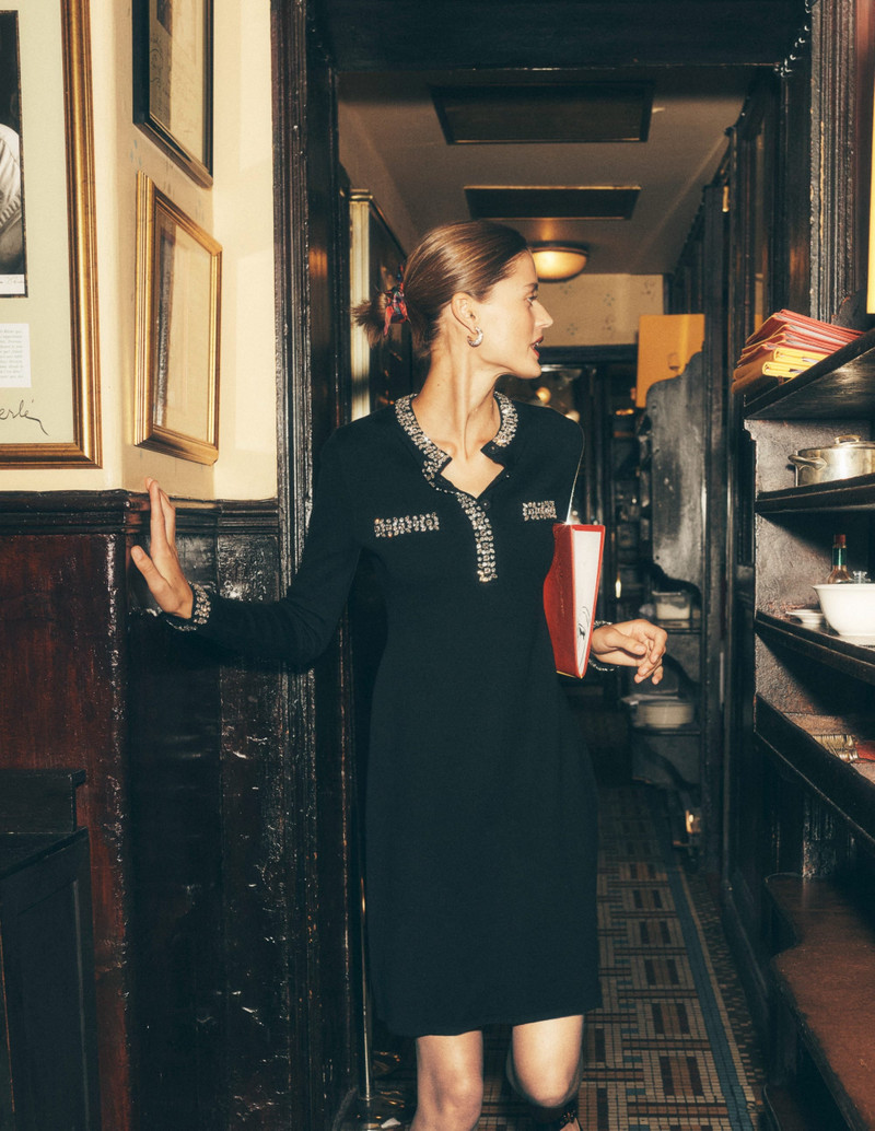 Embellished Knitted Dress-Black 7