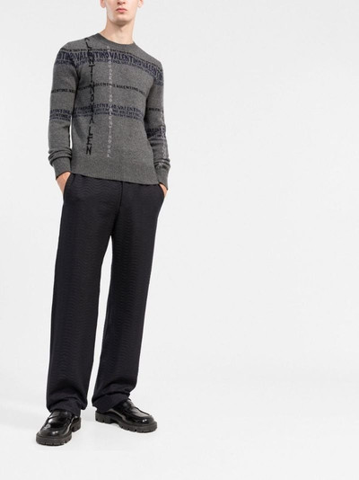 Valentino intarsia-knit logo cashmere jumper outlook