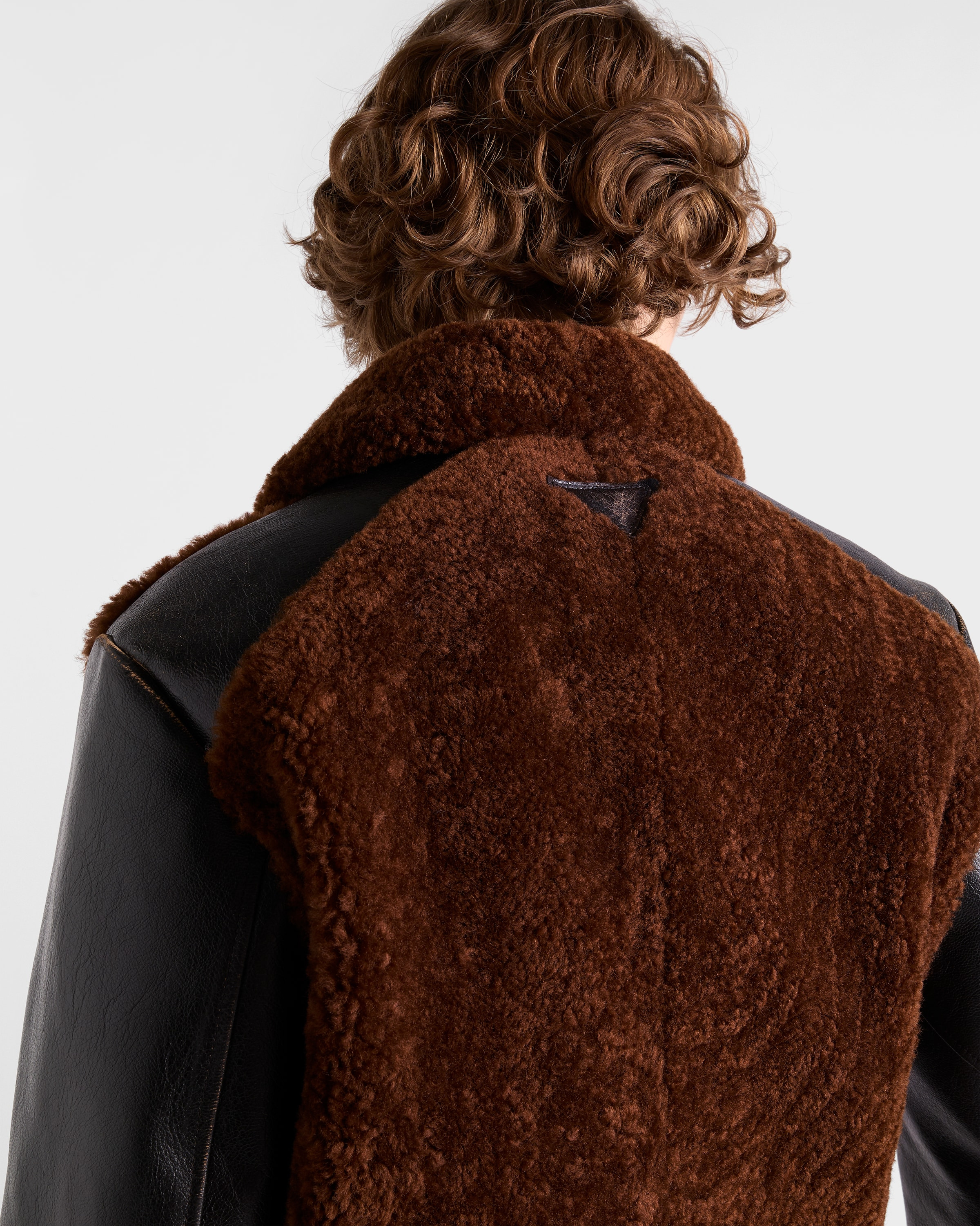 Leather and shearling jacket - 6