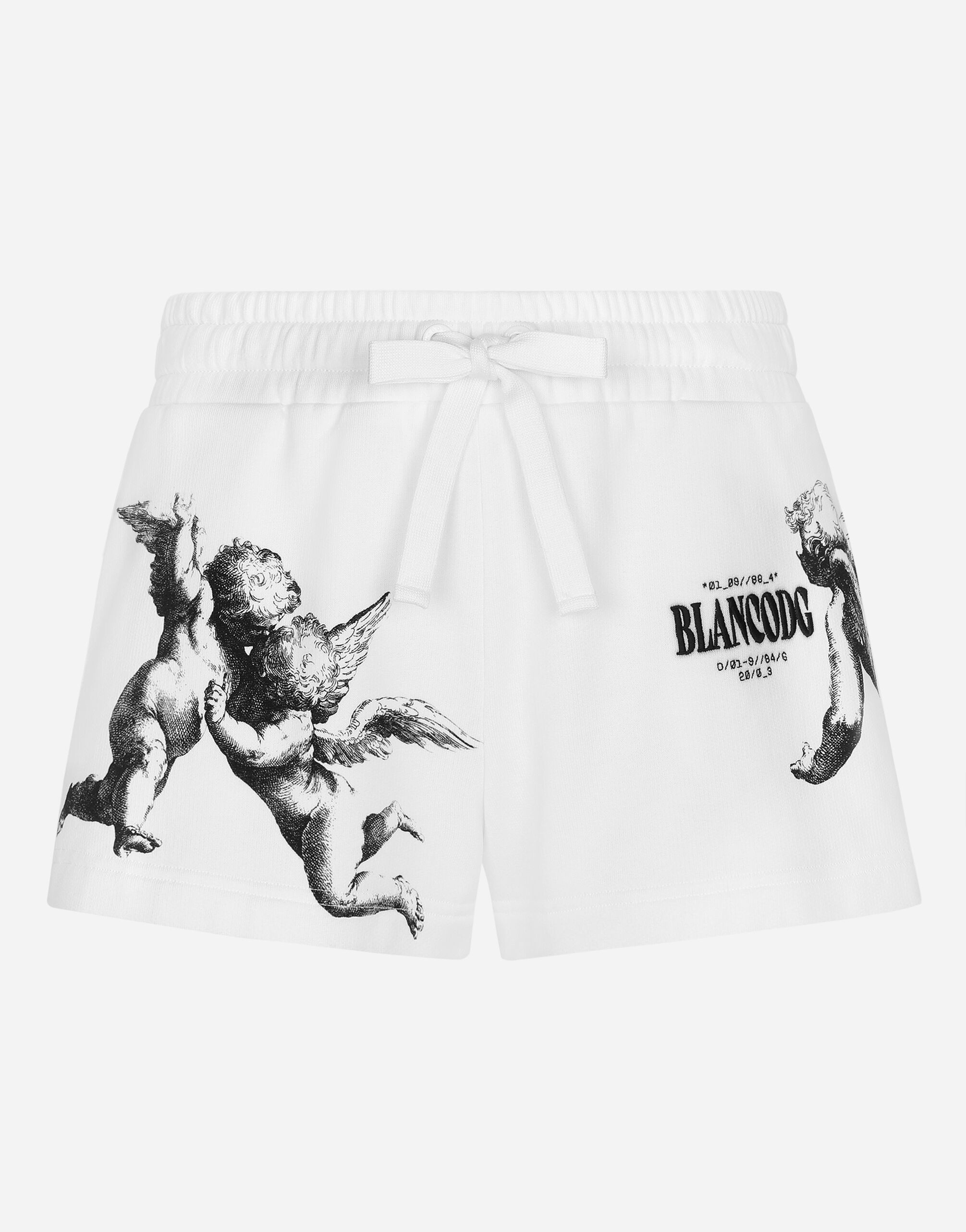 Jersey shorts with Angel print and embroidery BLANCO DOLCE&GABBANA - 1