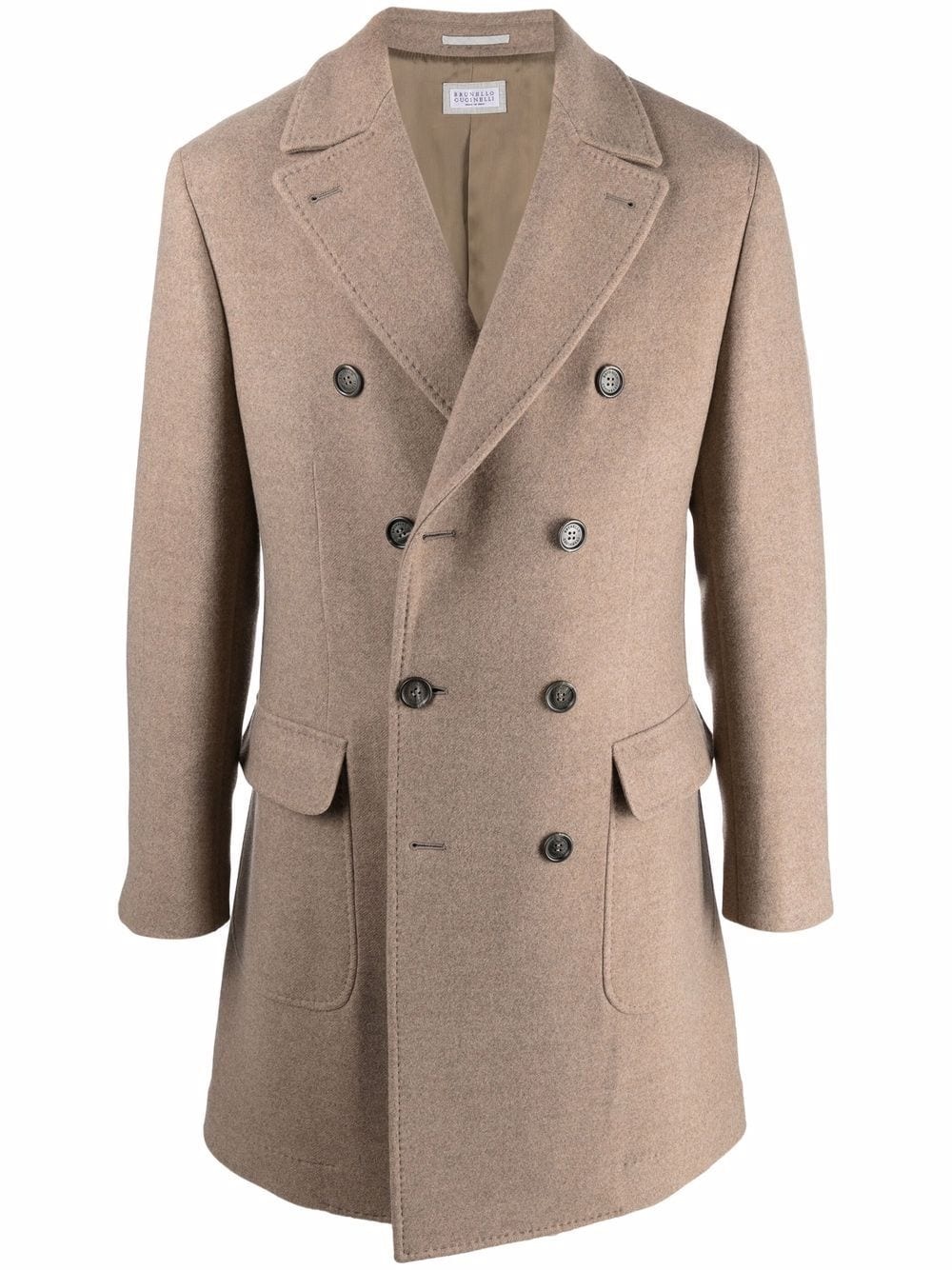 double-breasted virgin wool coat - 1