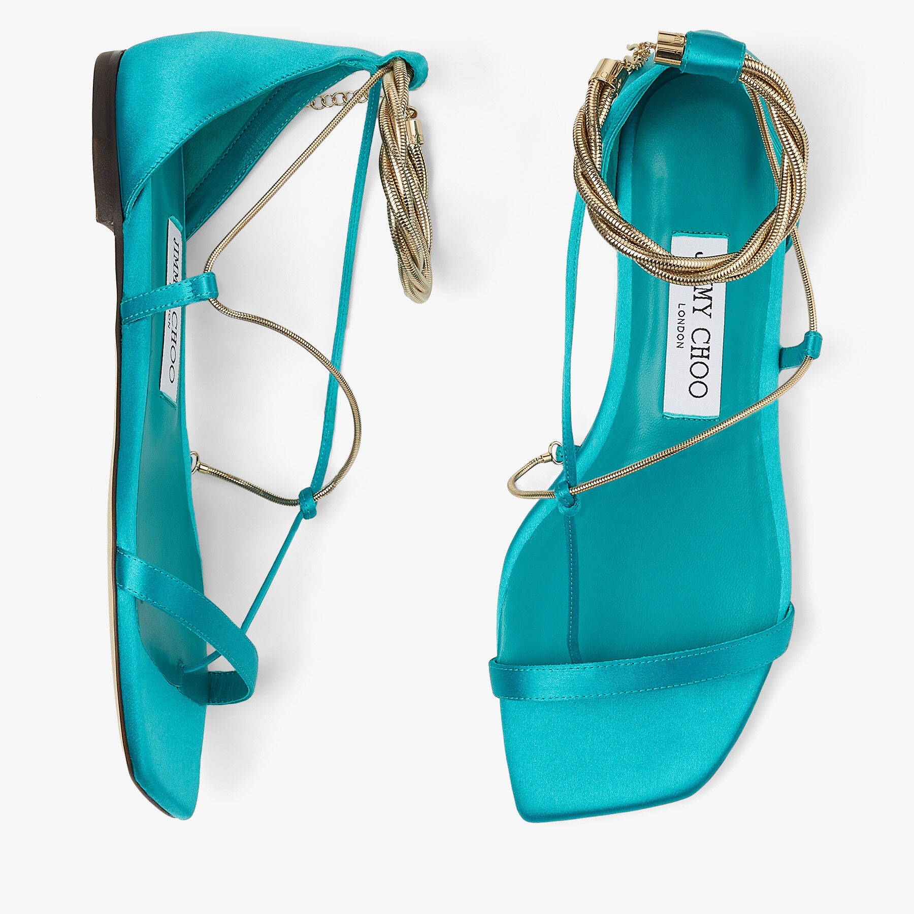 Oriana Flat
Malibu Satin Flats with Gold Chains - 5
