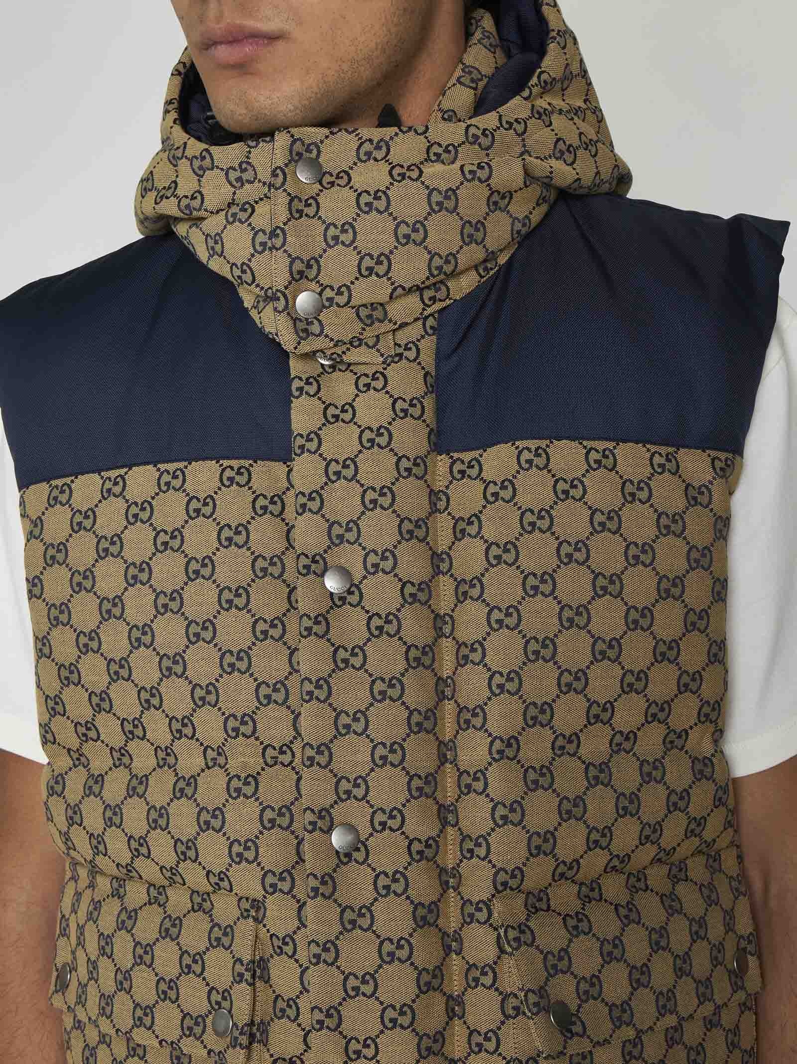 Quilted GG cotton-blend down vest - 5