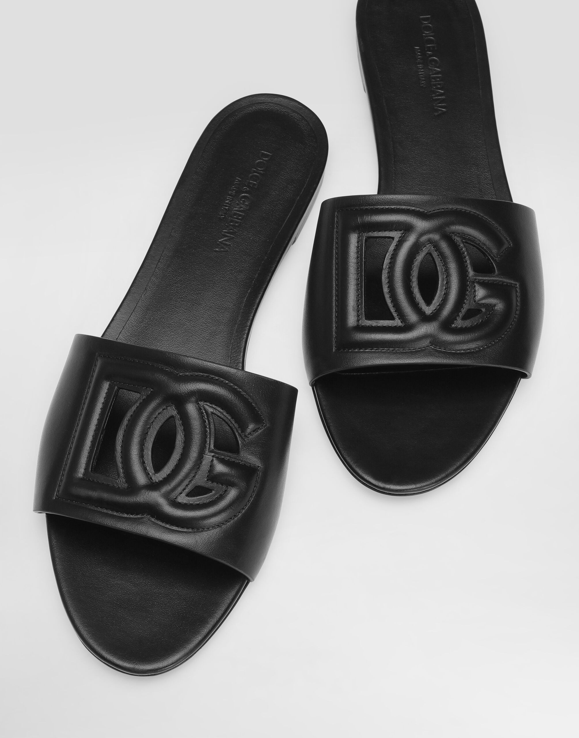 Calfskin sliders with DG Millennials logo - 4