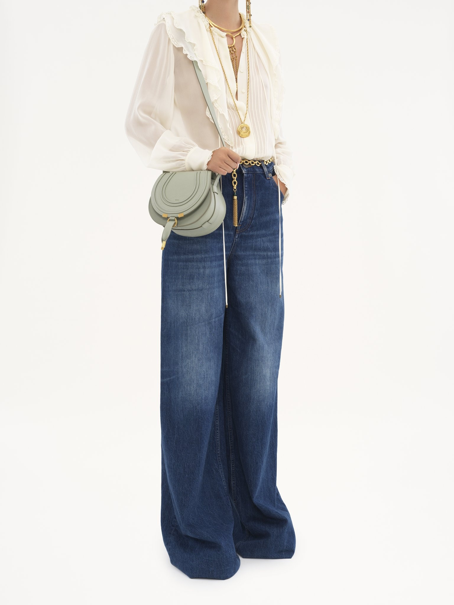 SMALL MARCIE SADDLE BAG IN GRAINED LEATHER - 7