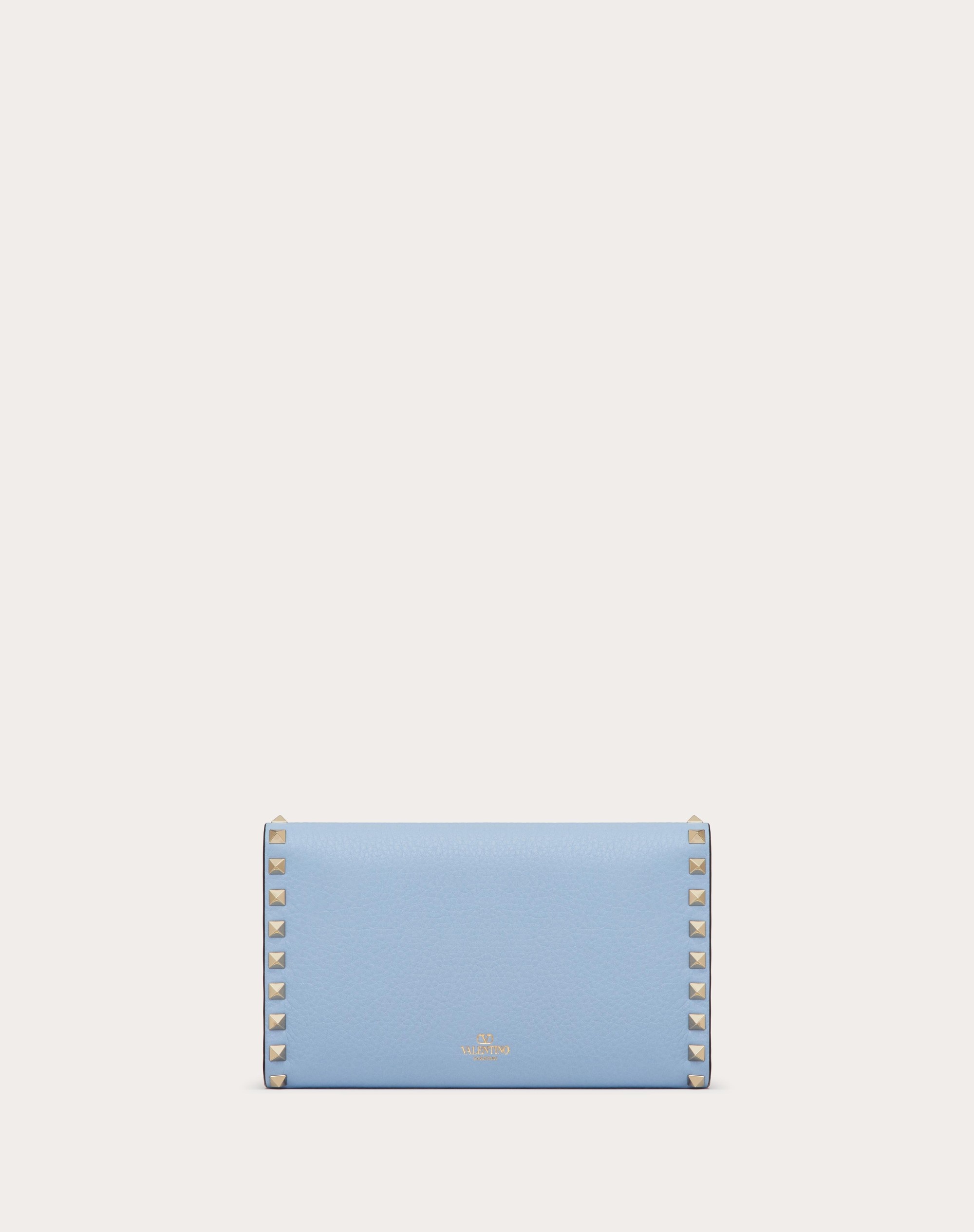 ROCKSTUD WALLET WITH CHAIN IN GRAINY CALFSKIN - 4
