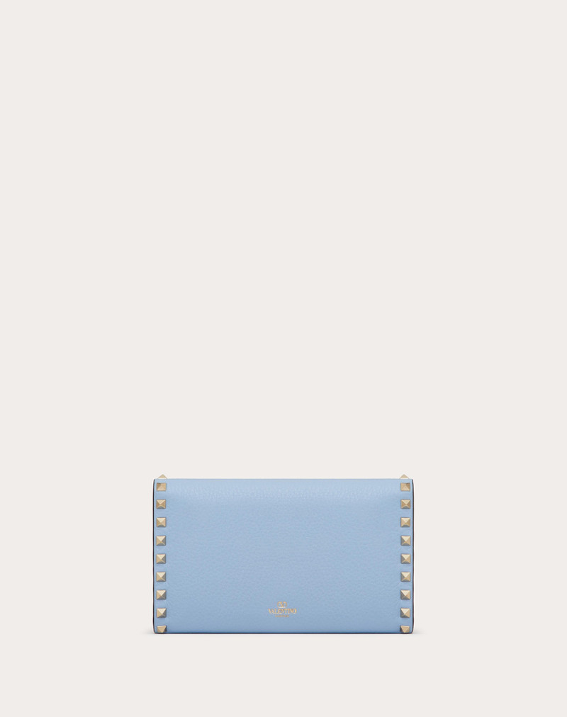 ROCKSTUD WALLET WITH CHAIN IN GRAINY CALFSKIN 4
