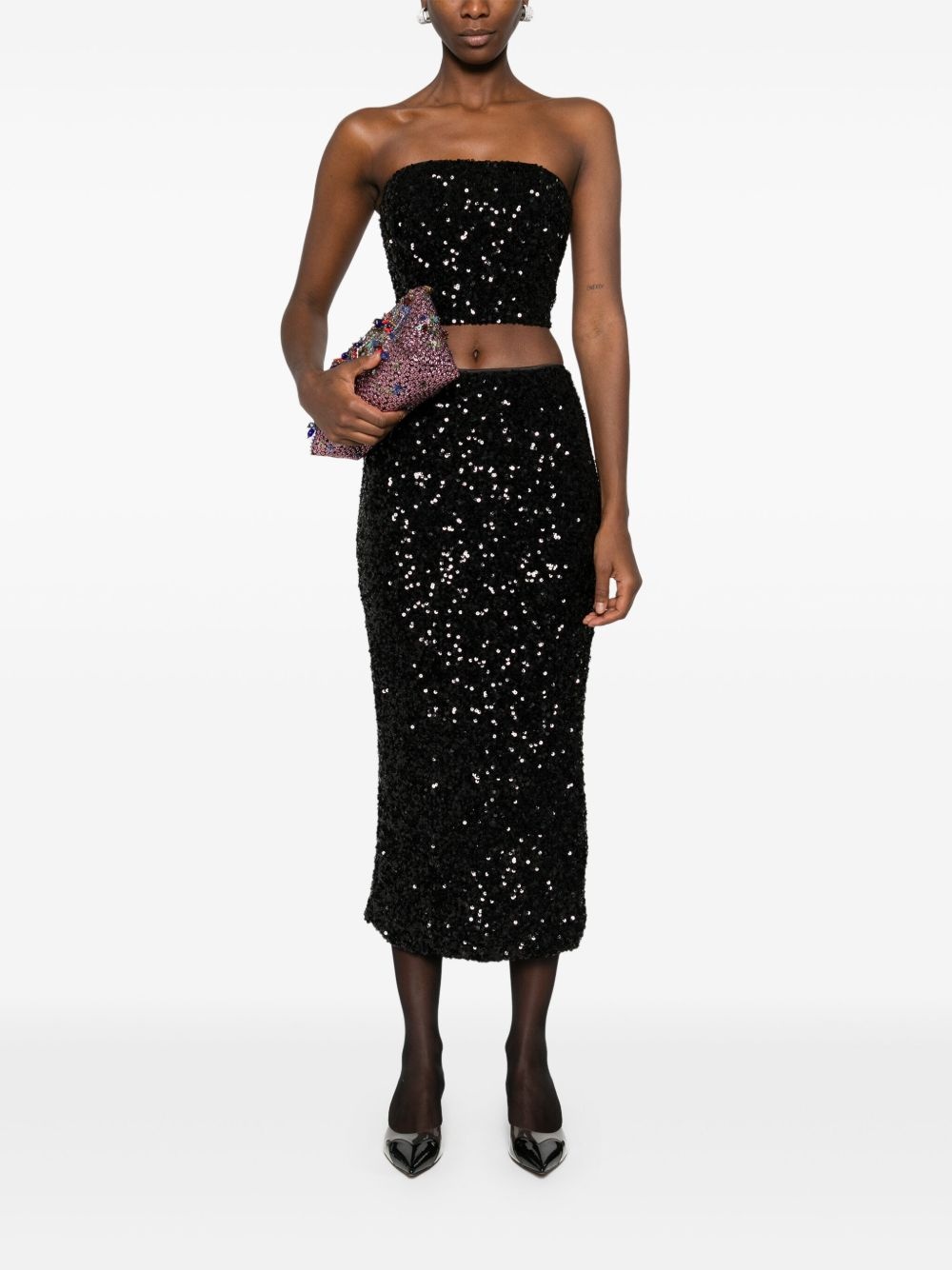 sequined crop top - 2