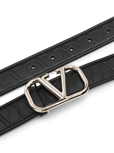 Valentino VLogo emboosed leather belt outlook