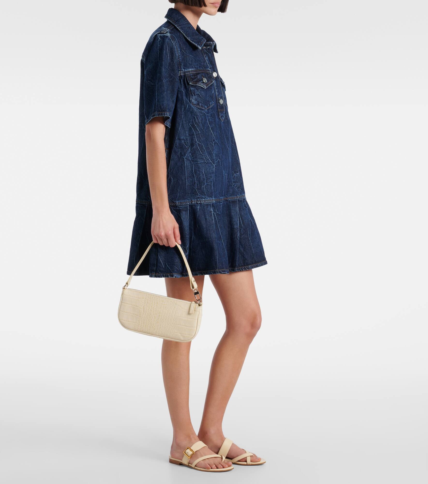 Rachel croc-effect leather shoulder bag - 5