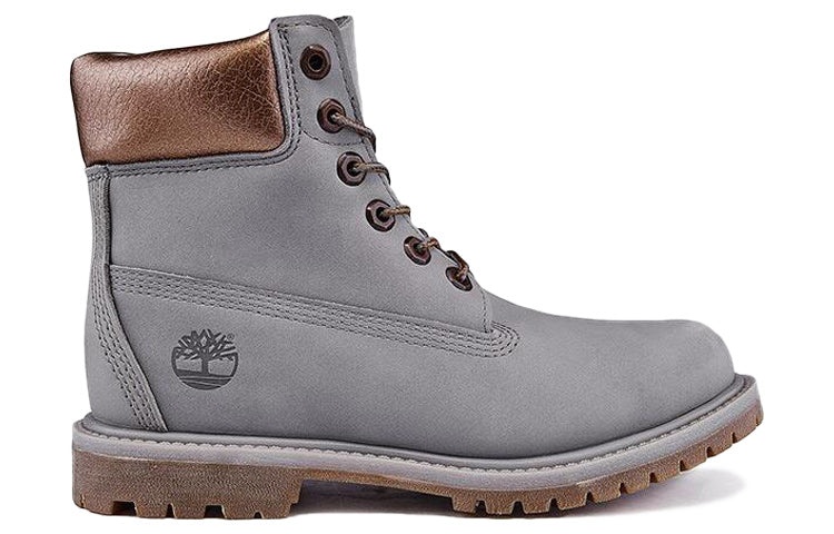 (WMNS) Timberland 6-Inch Premium Waterproof Boots 'Steeple Grey Waterbuck Gunmetal Metallic Collar'  - 2