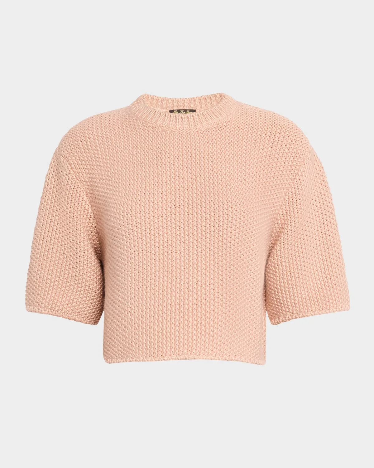 Boccioleto Cashmere-Silk Crewneck Crop Sweater - 1