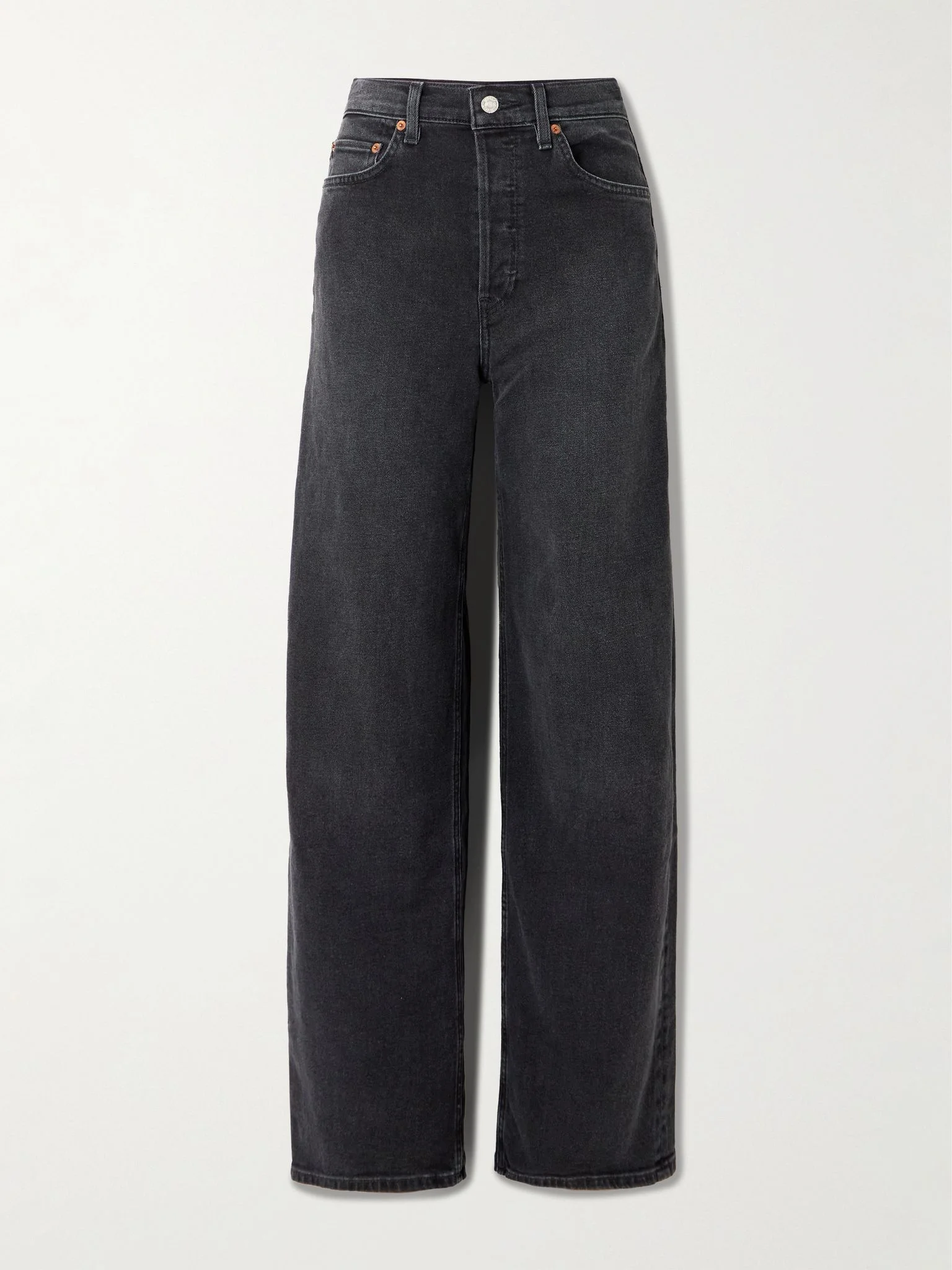 The Marielou high-rise wide-leg jeans Black - 1