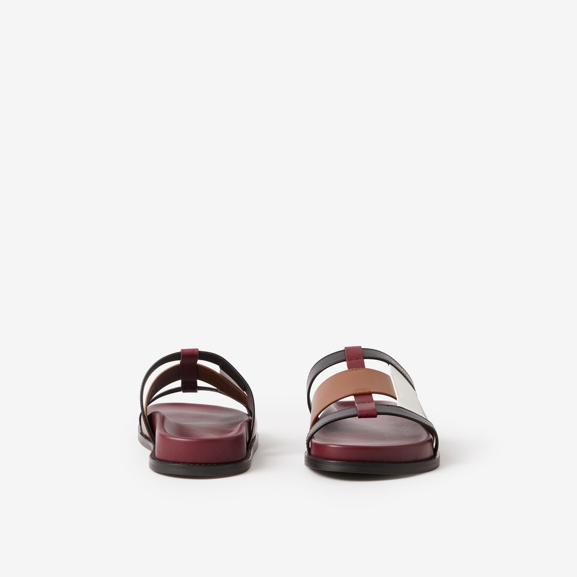 Colour Block Leather Slides - 4