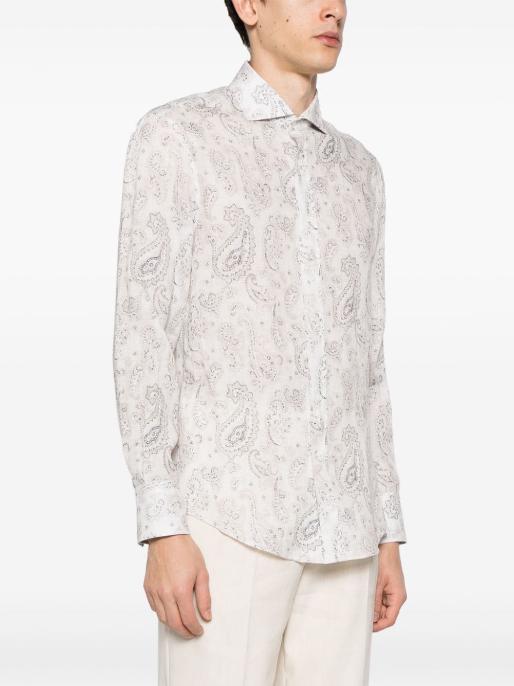 paisley-print linen shirt - 6