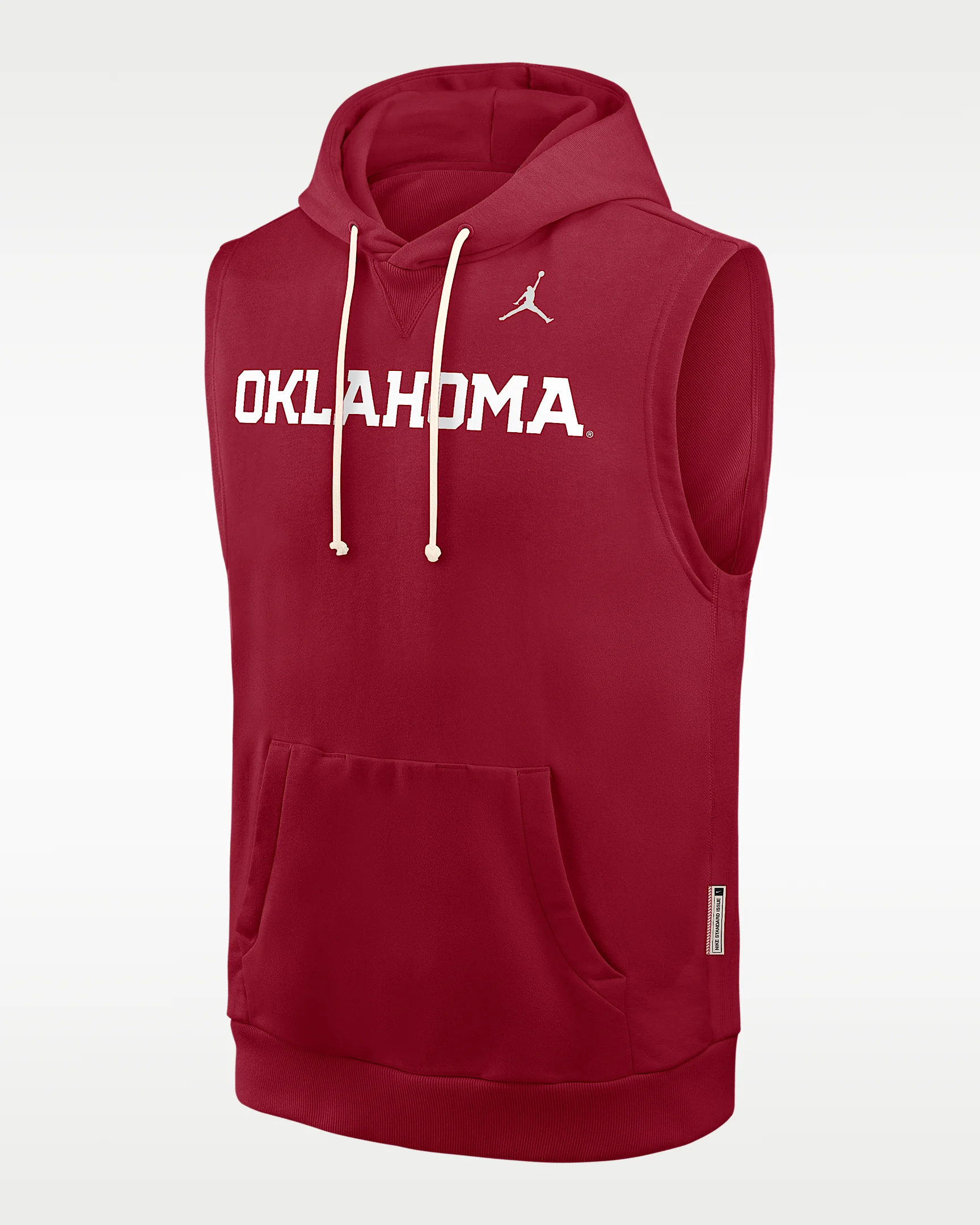 Oklahoma Sideline Men's Jordan Brand Dri-FIT College Sleeveless Pullover Hoodie - 1