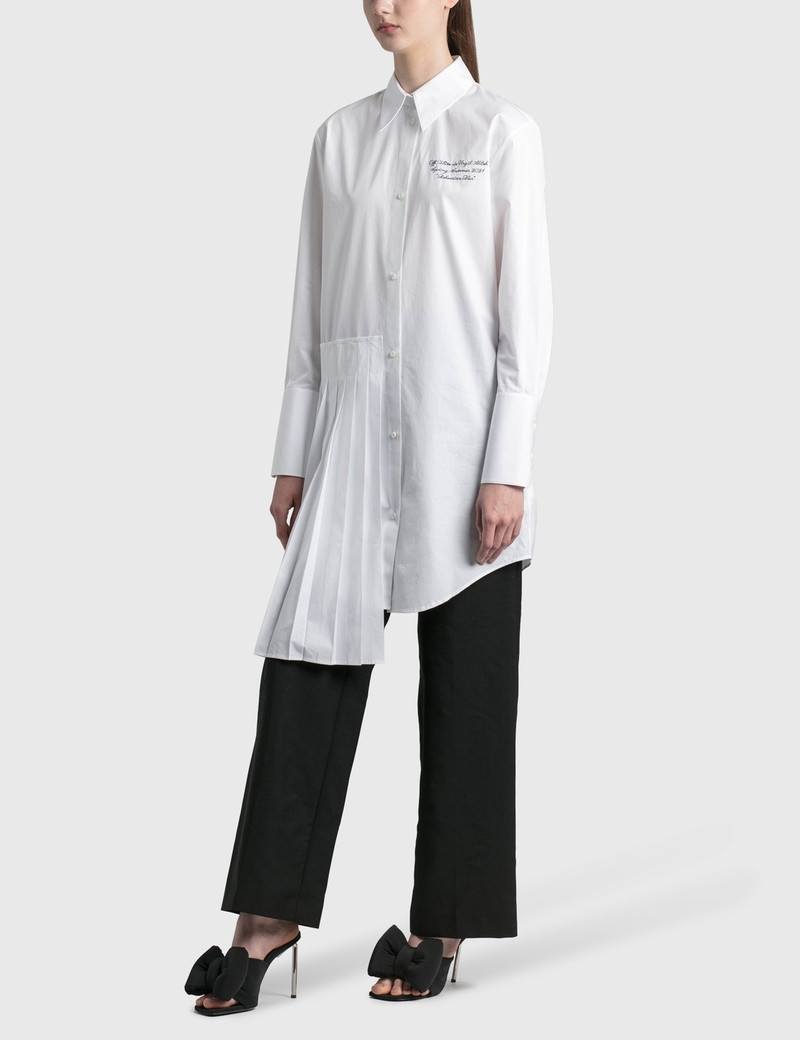 Off-White asymmetric 주름을 잡은 셔츠 드레스 outlook