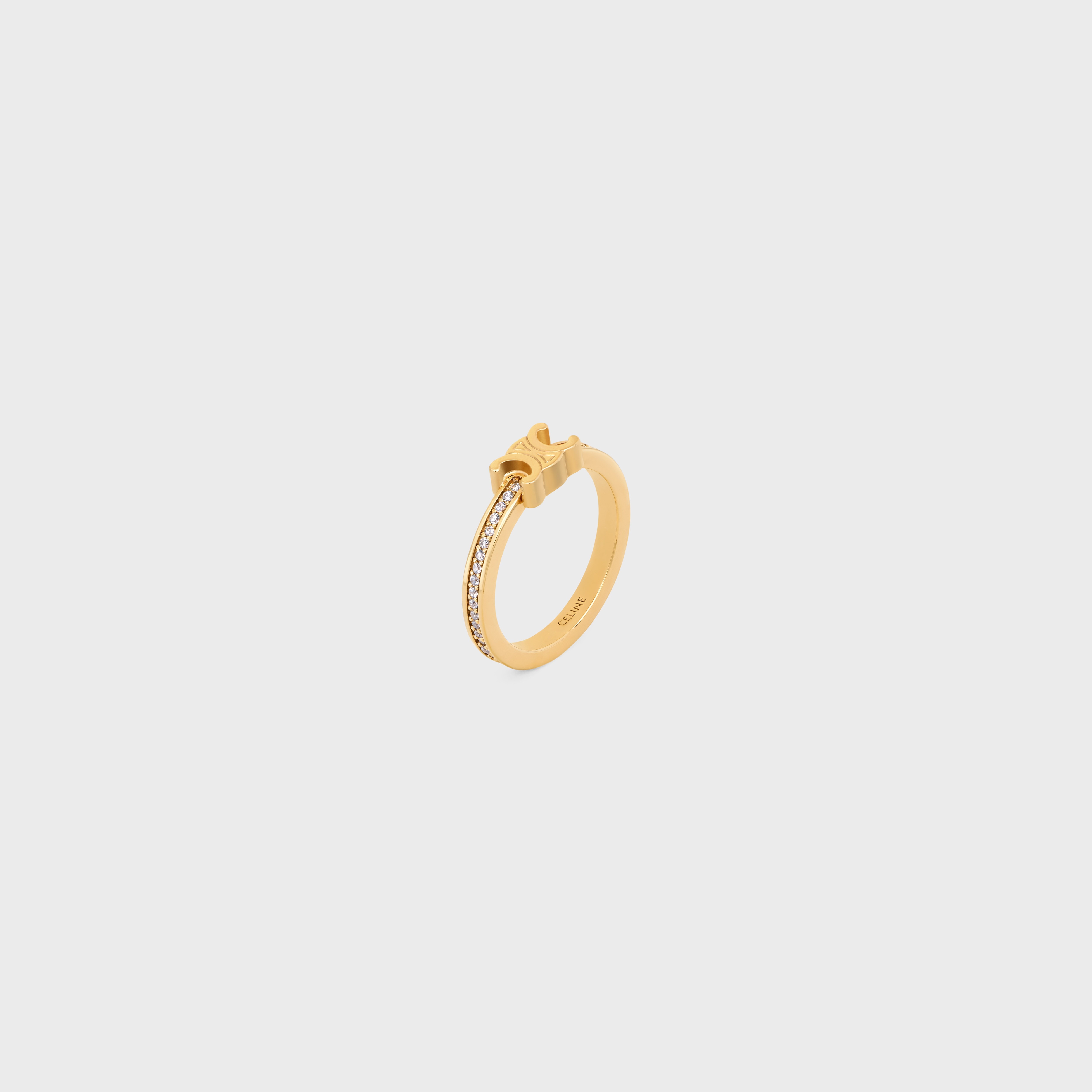 Triomphe Sparkle Ring in Strass and Brass with Gold Finish - 2