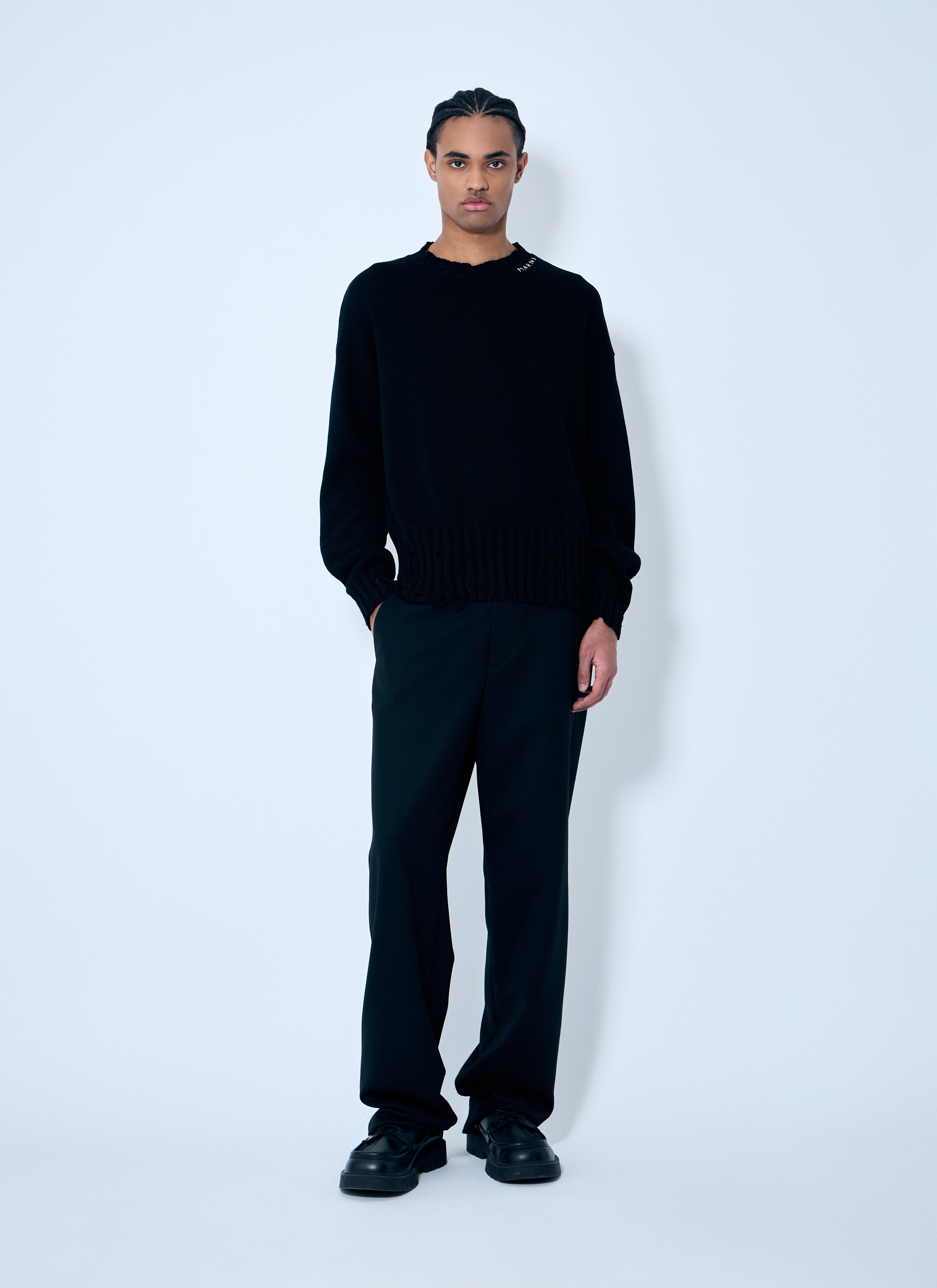 Marni Men Distressed Cotton Sweater - 2