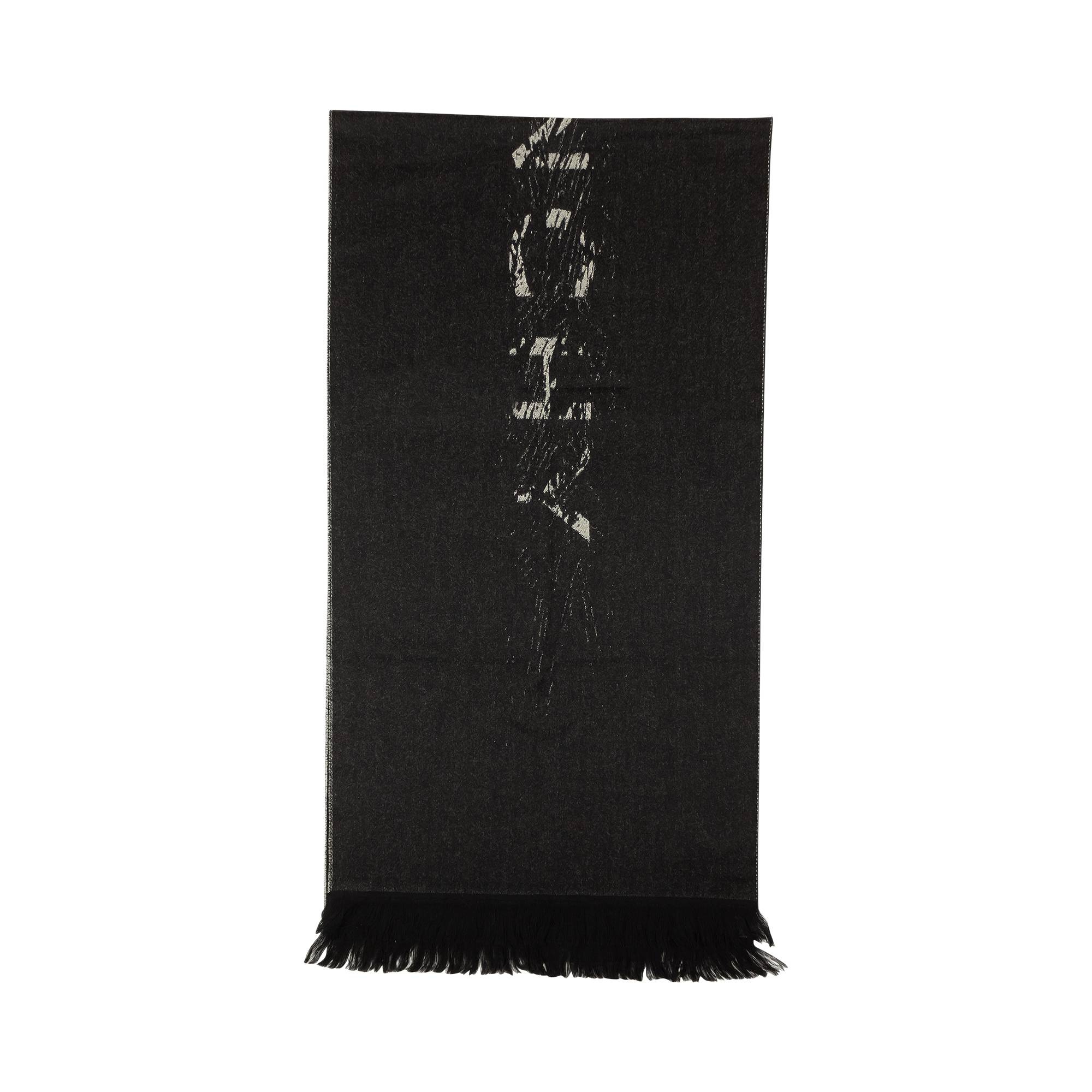 Givenchy Wool Logo Print Knit Scarf 'Black' - 1