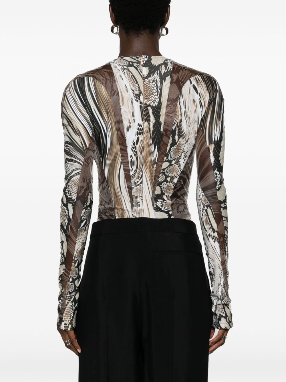 Illusion sheer-panelled bodysuit - 4