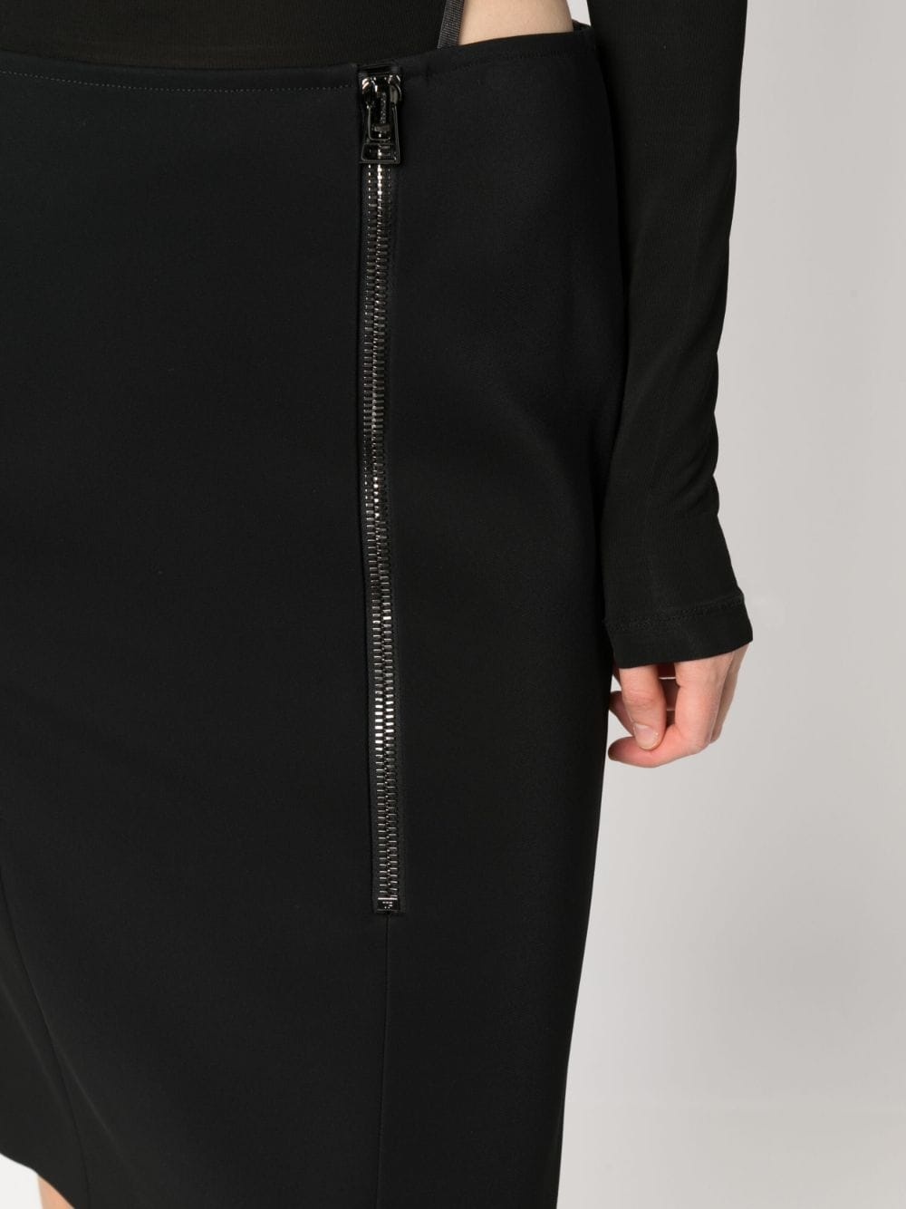 zip-detail pencil skirt - 5