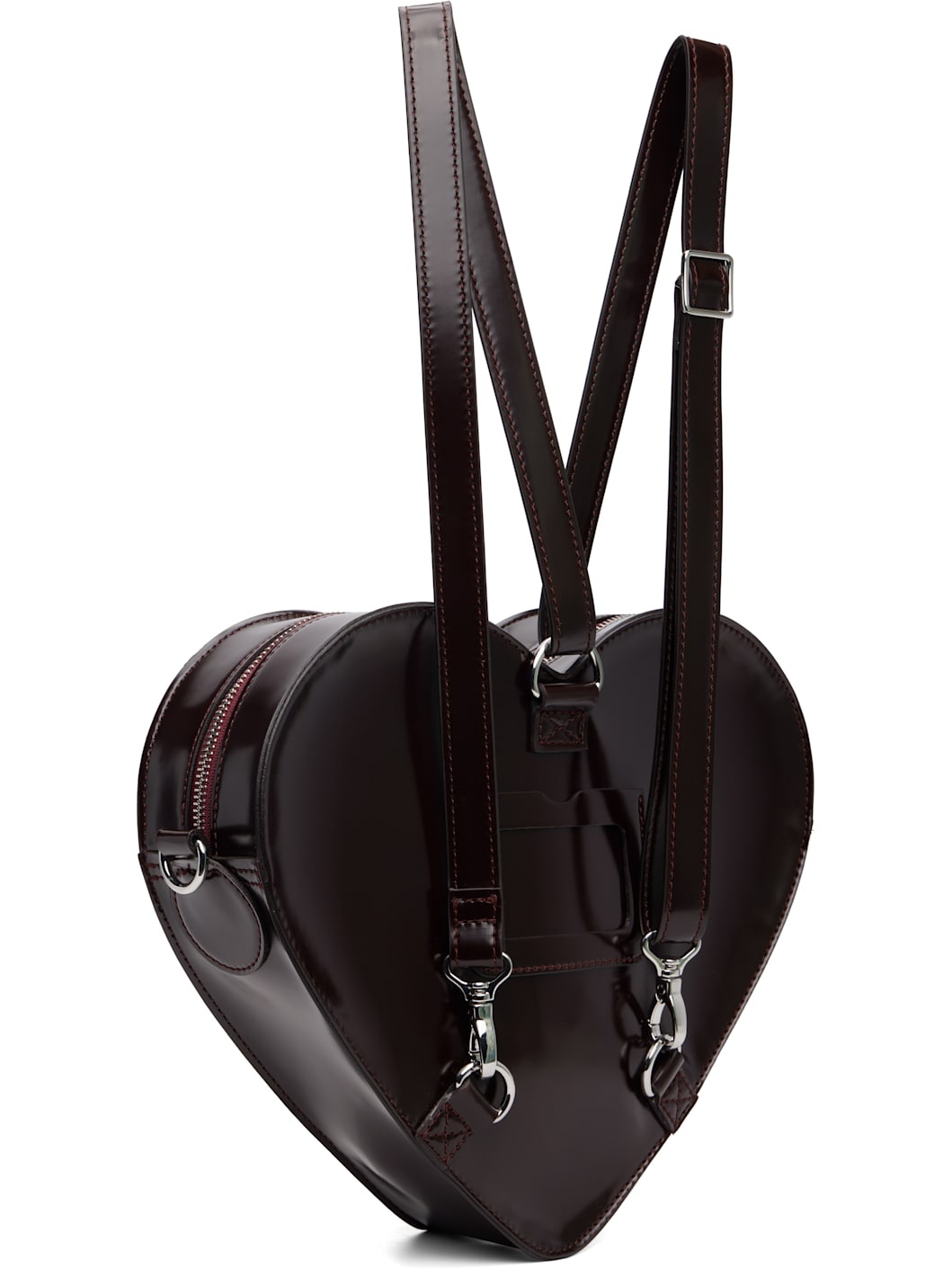 Burgundy Vegan Heart Shaped Backpack - 3