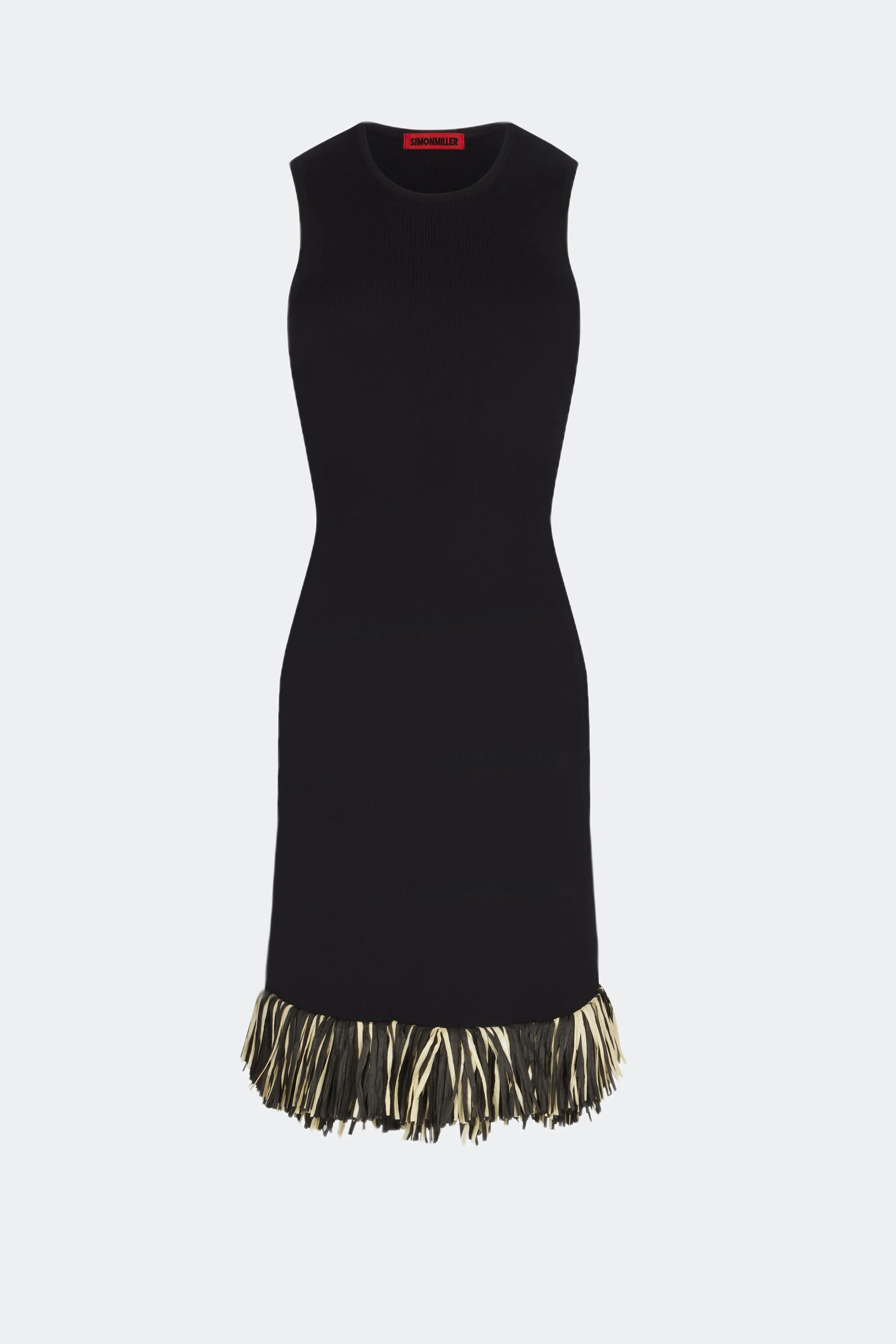 Boa Raffia Midi Dress in Black - 1